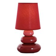 naeve tafellamp stoney tafellamp met keramieken voet en textielen kap rood