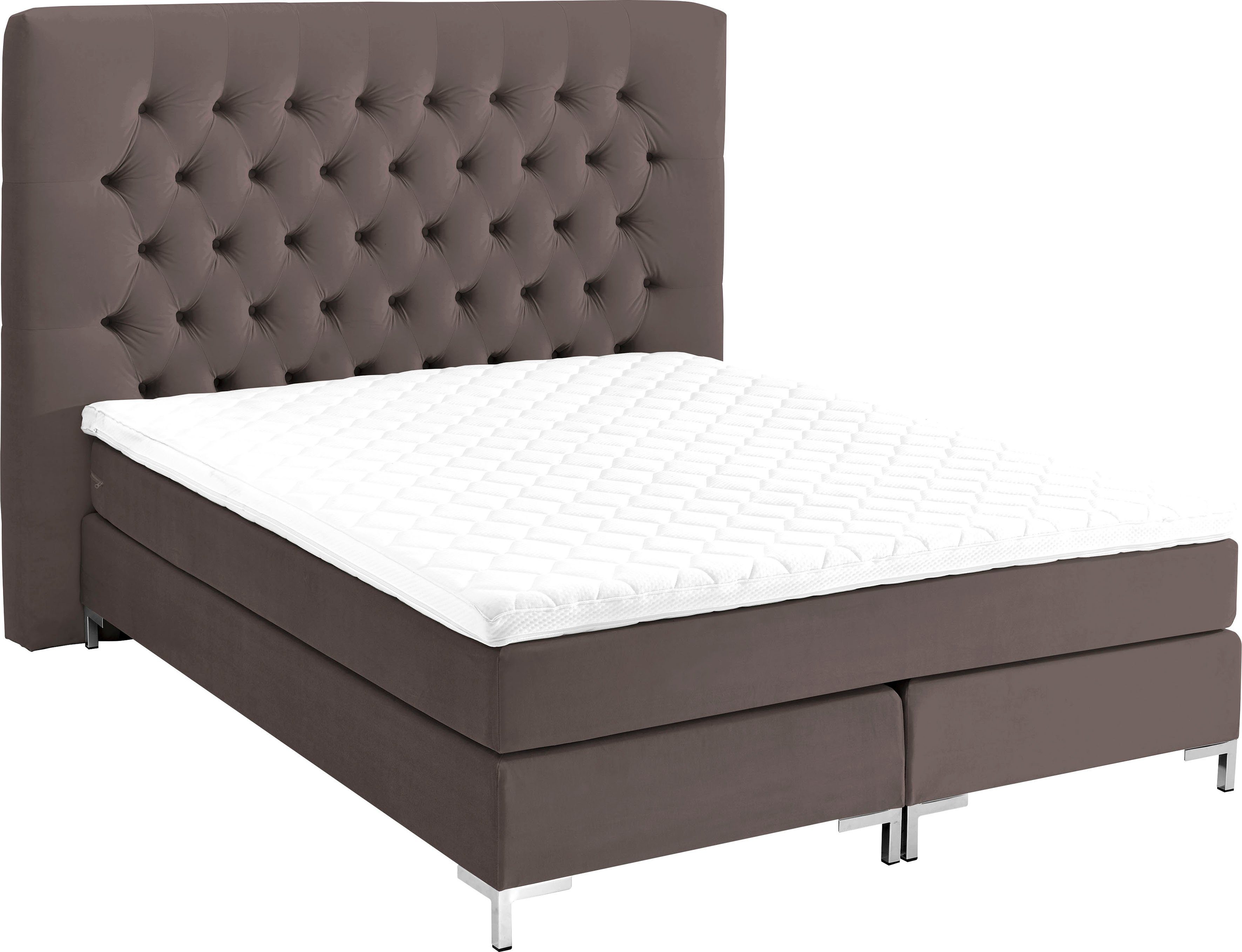 ATLANTIC home collection Boxspring Ronja met topmatras en extra hoog hoofdbord