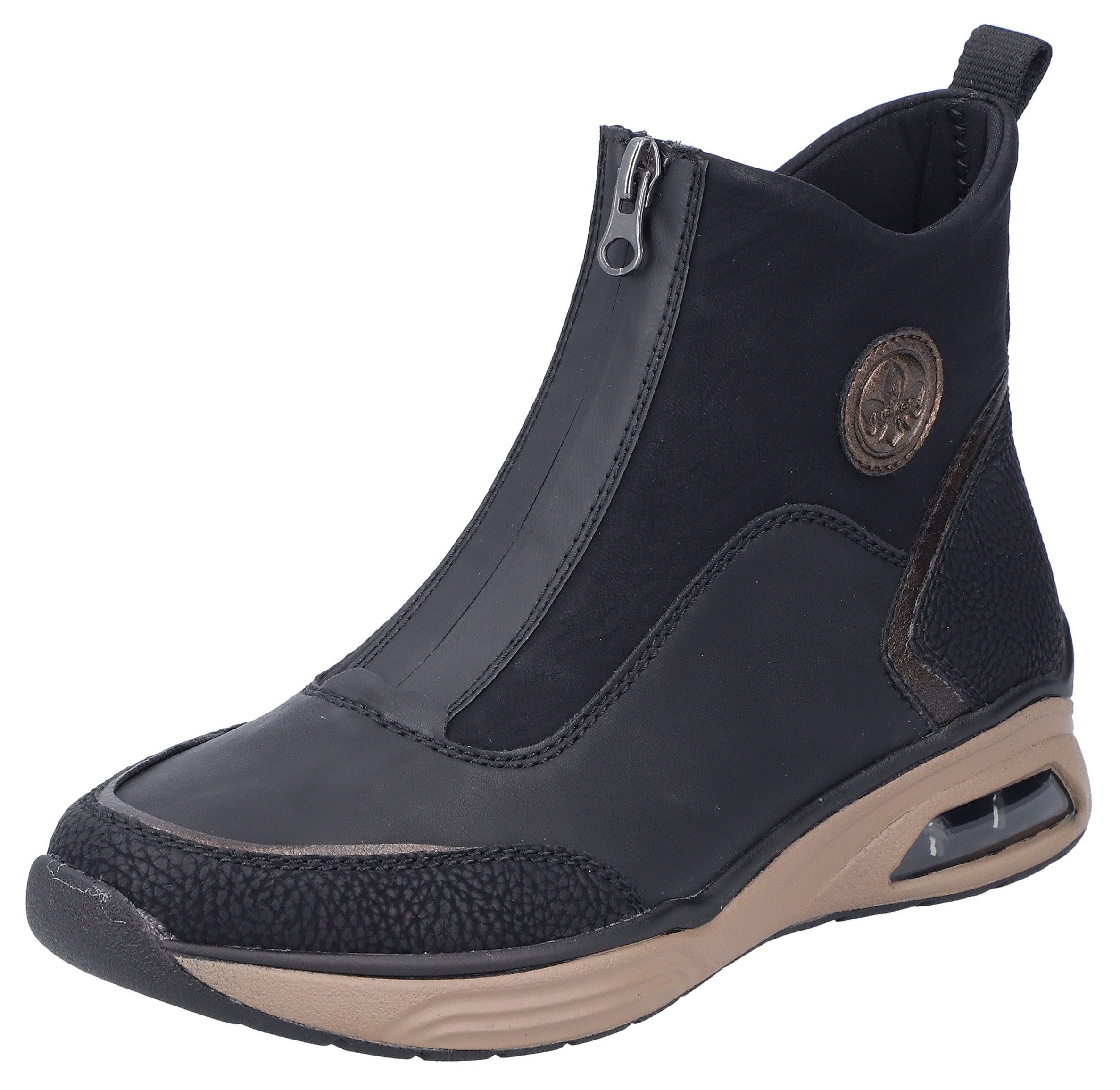 Rieker Boots zonder sluiting enkellaars, high top sneaker, sleehak, met aantrek-lus