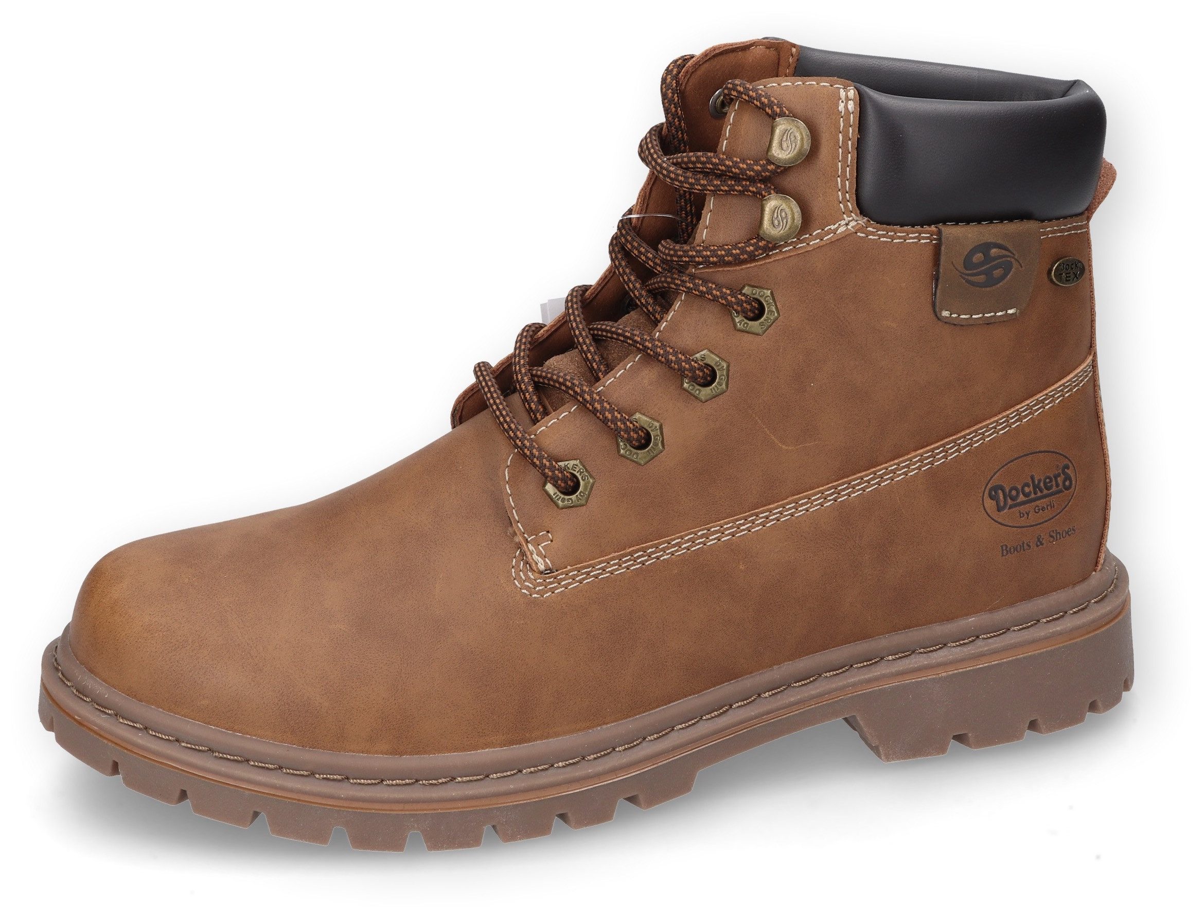 Dockers by Gerli Veterlaarzen Worker boots wandelschoenen veterschoenen met blokhak