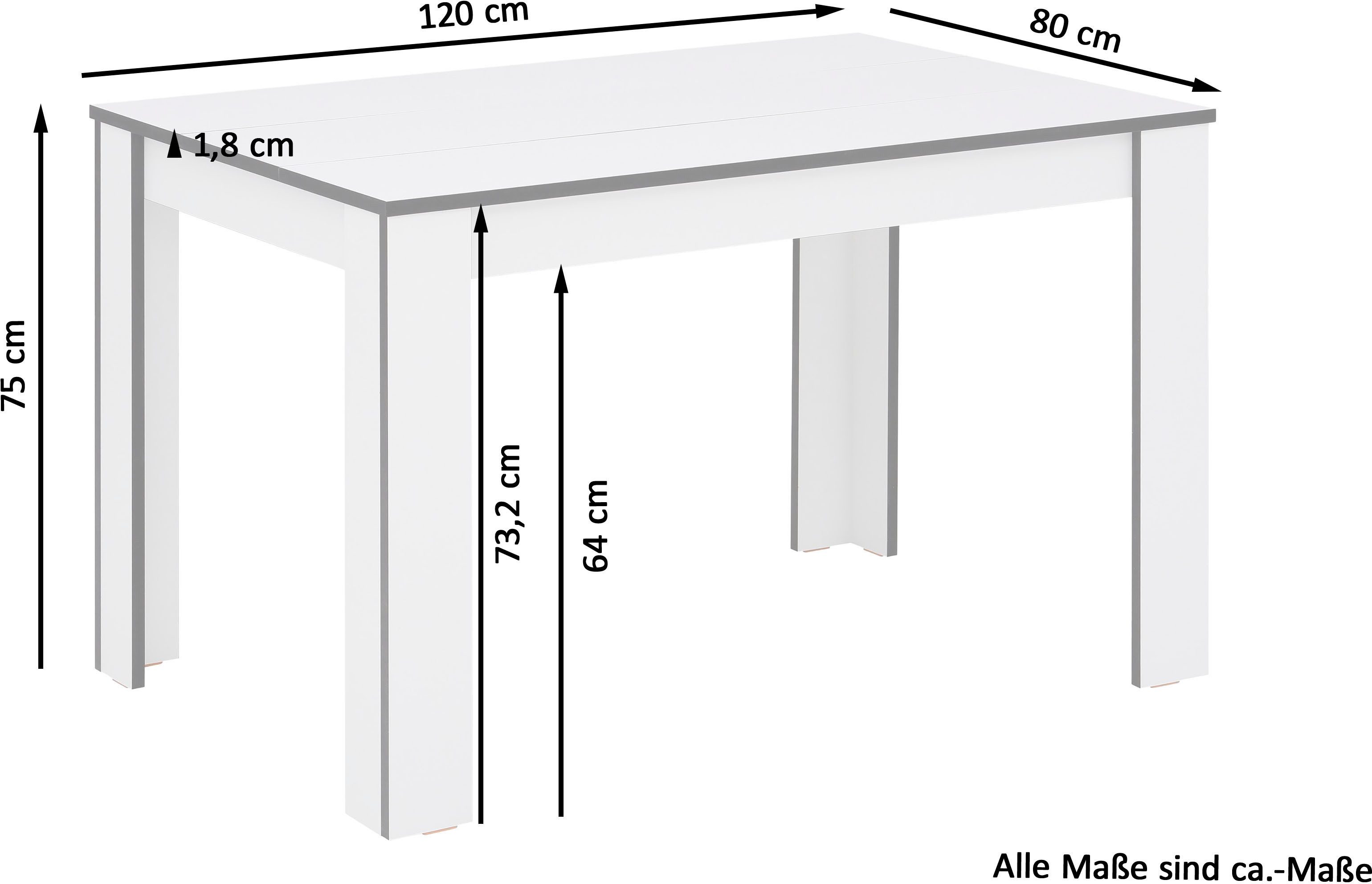 Home affaire Eettafel Bergamo naar keuze uittrekbaar onderhoudsvriendelijke eettafel, verkrijgbaar in 3 maten, 140 cm uitschuifbaar