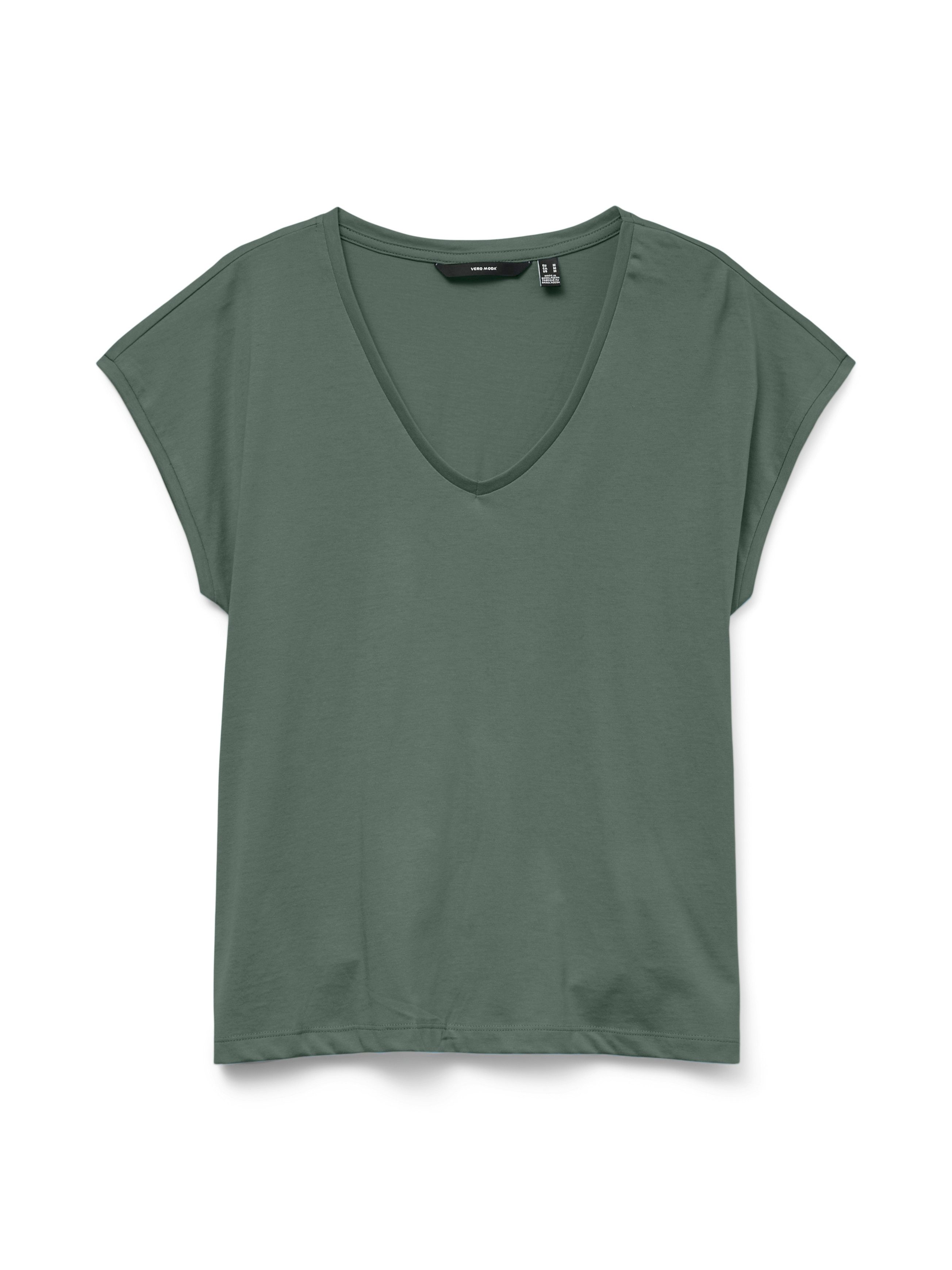 Vero Moda Shirt met korte mouwen VMLUNA SS V-NECK TEE JRS NOOS