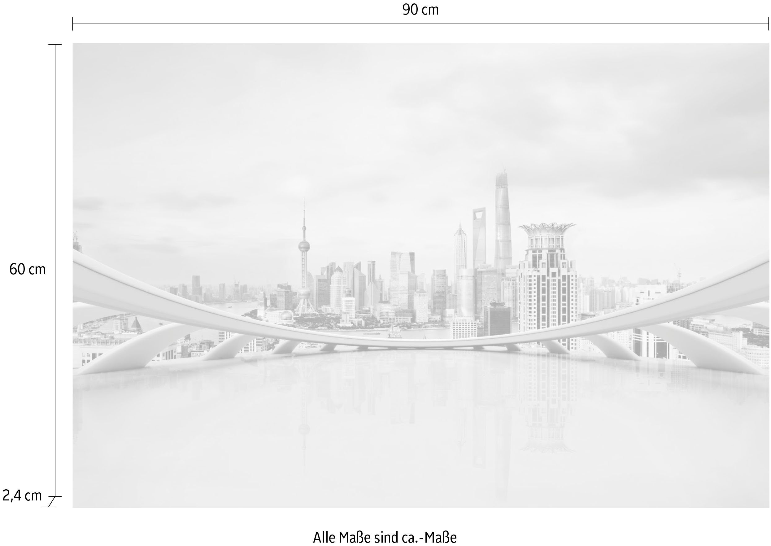 queence Artprint op acrylglas Stad Fine Art-print in galeriekwaliteit