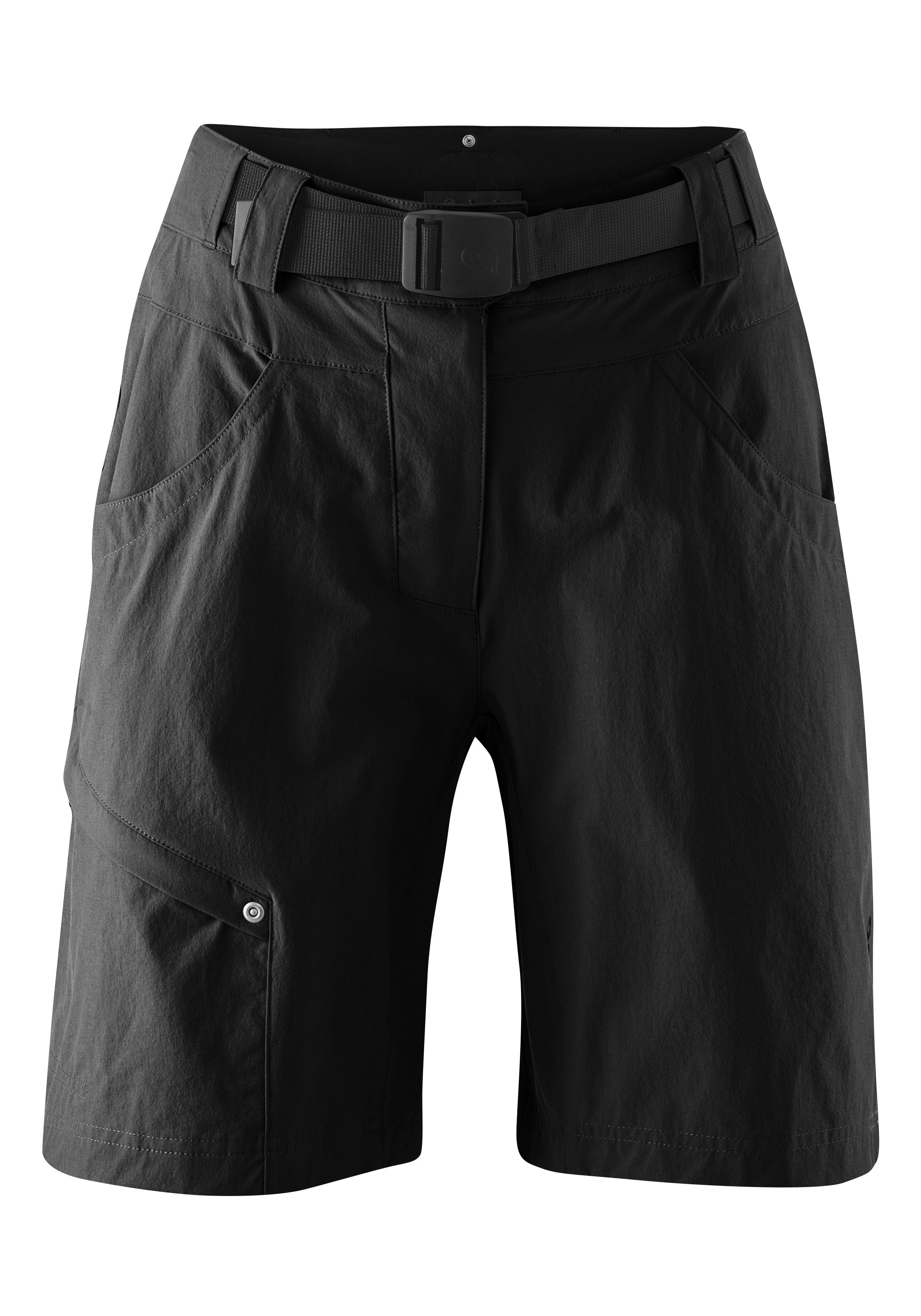 Gonso Fietsbroek Mira Basic korte damesfietsbroek met zitkussen, waterafstotend, inclusief riem dames broeken maat 48 zwart