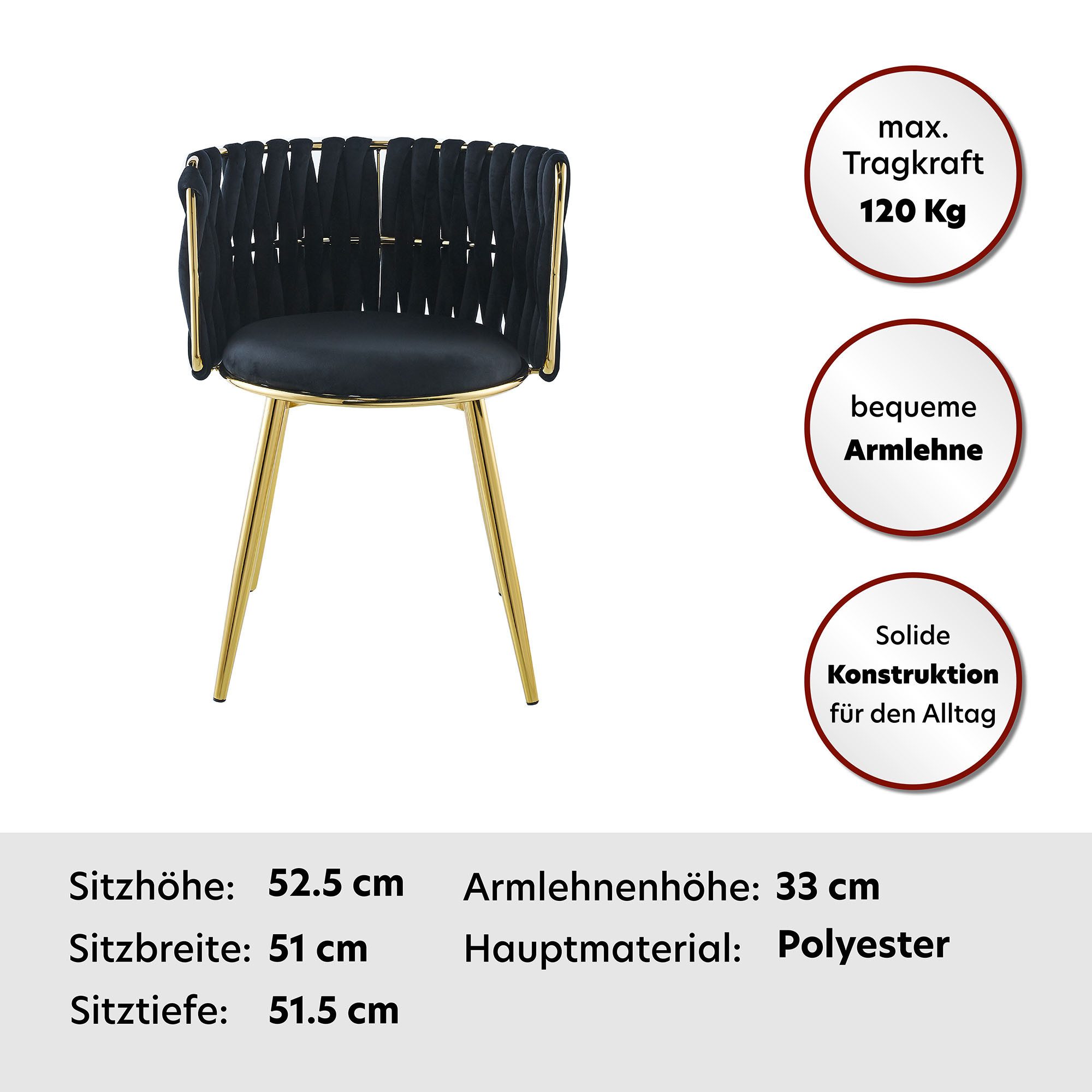 Kayoom Stoel Melly 125 2-delige set, geweldig ontwerp van de rugleuning, ronde zitting (set, 2 stuks)