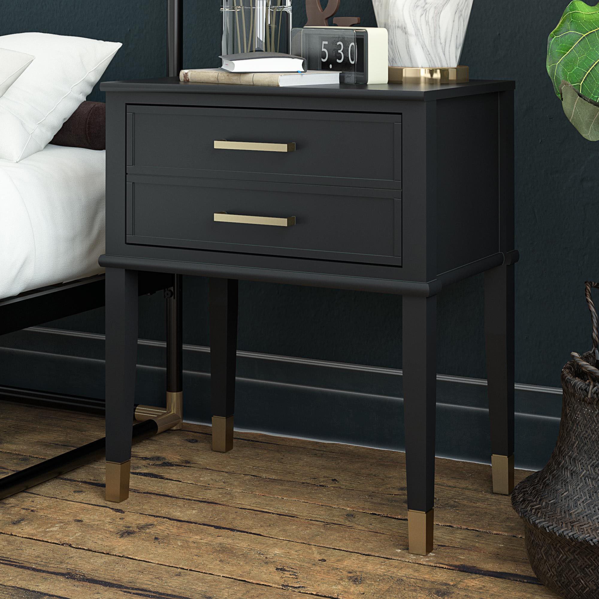 CosmoLiving by Cosmopolitan Bijzettafel Westerleigh 1 lade, van gemakkelijk te onderhouden mdf, poten van massief hout, hoogte 72 cm (1 stuk)