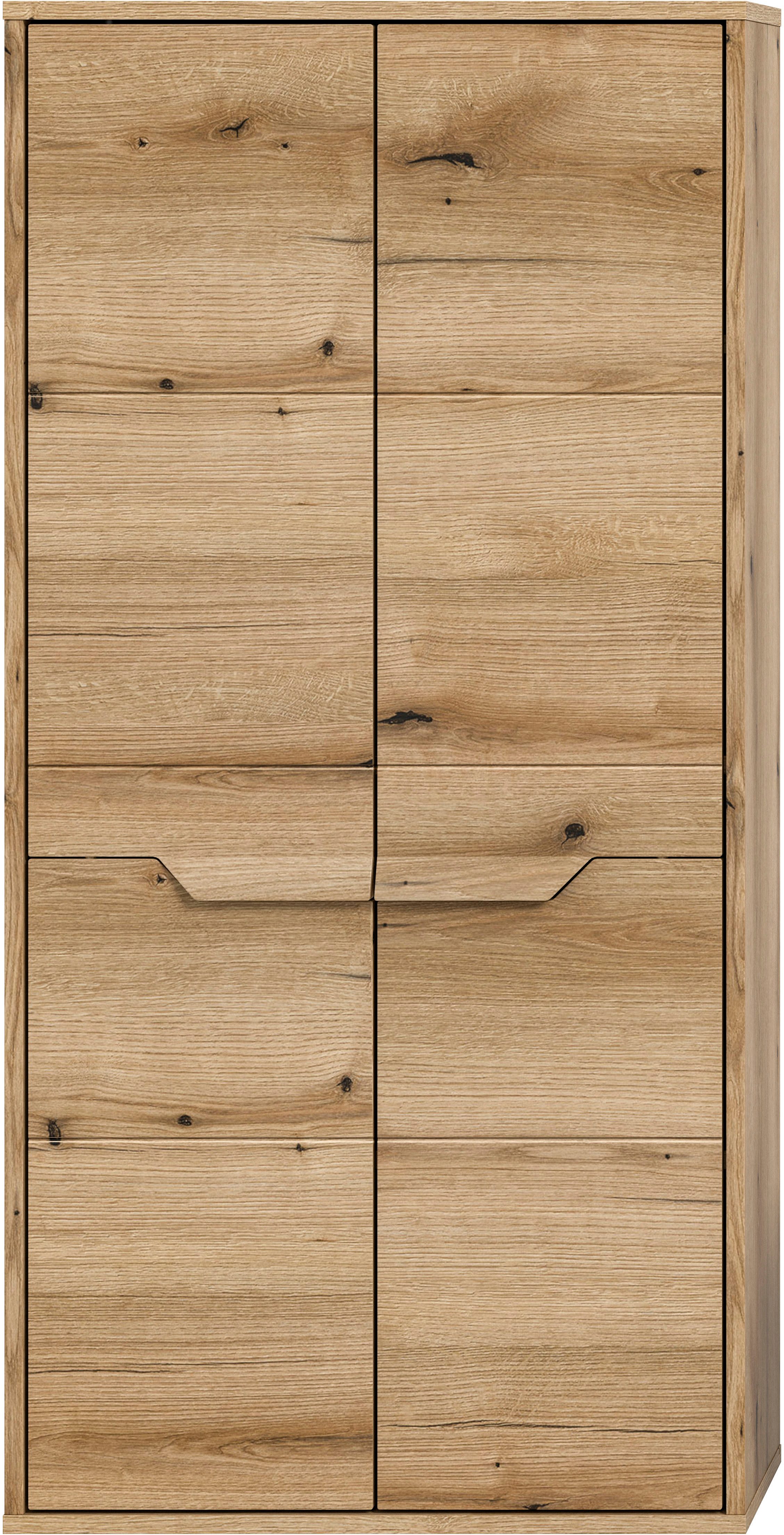 welltime Halfhoge kast Kayu, hoogte 132 cm, staand/hangend te monteren, 2 deuren, 3 planken