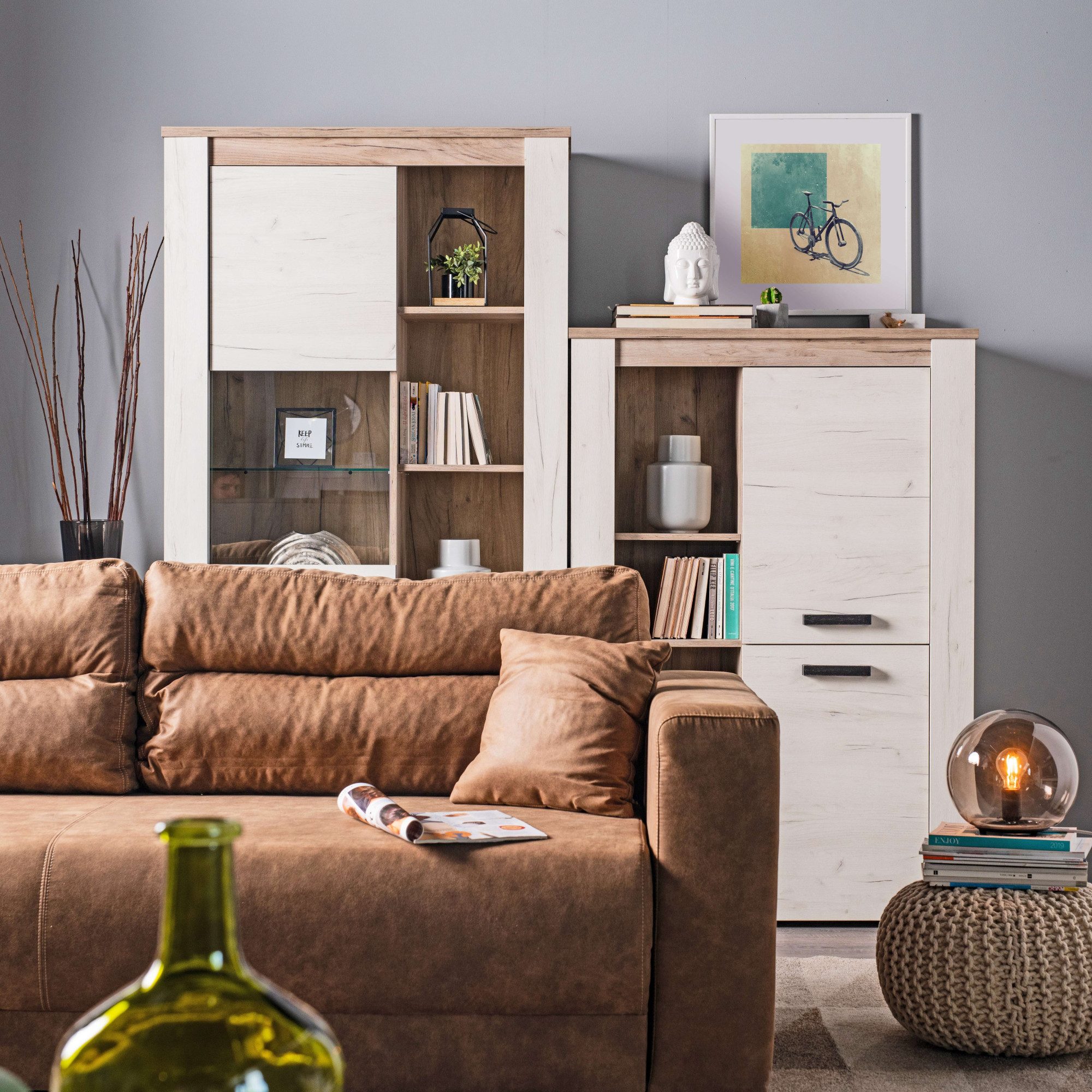 INOSIGN Slaapbank Witla, 237 cm(Ligoppervlak 150/196 cm), met bedlade incl. losse sier- en rugkussens en met pocketvering-bekleding