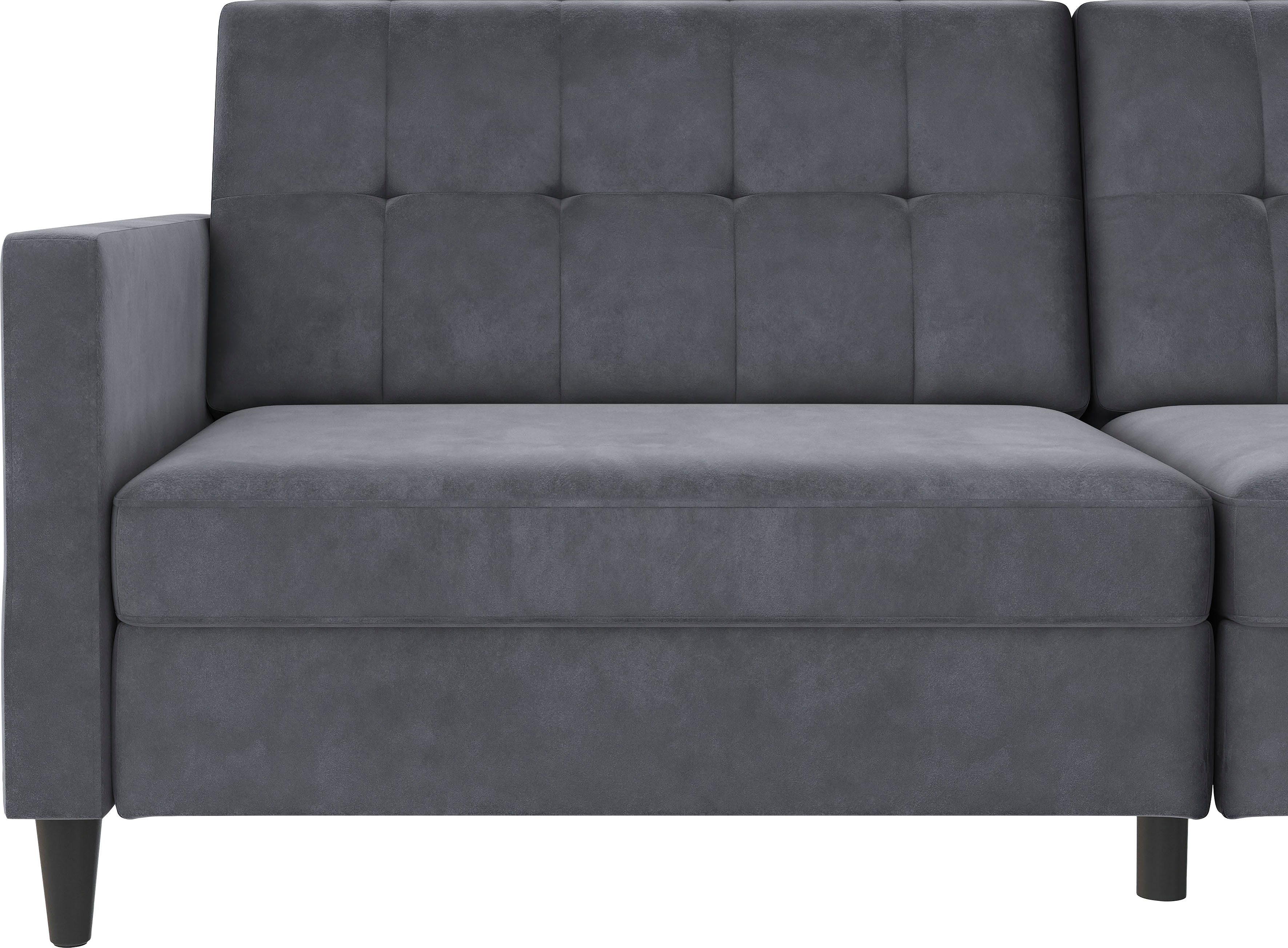 Dorel Home 3-zitsbank Hartford II Slaapfunctie, rugleuning 2-delig, 3-voudig verstelbaar, zithoogte 43 cm