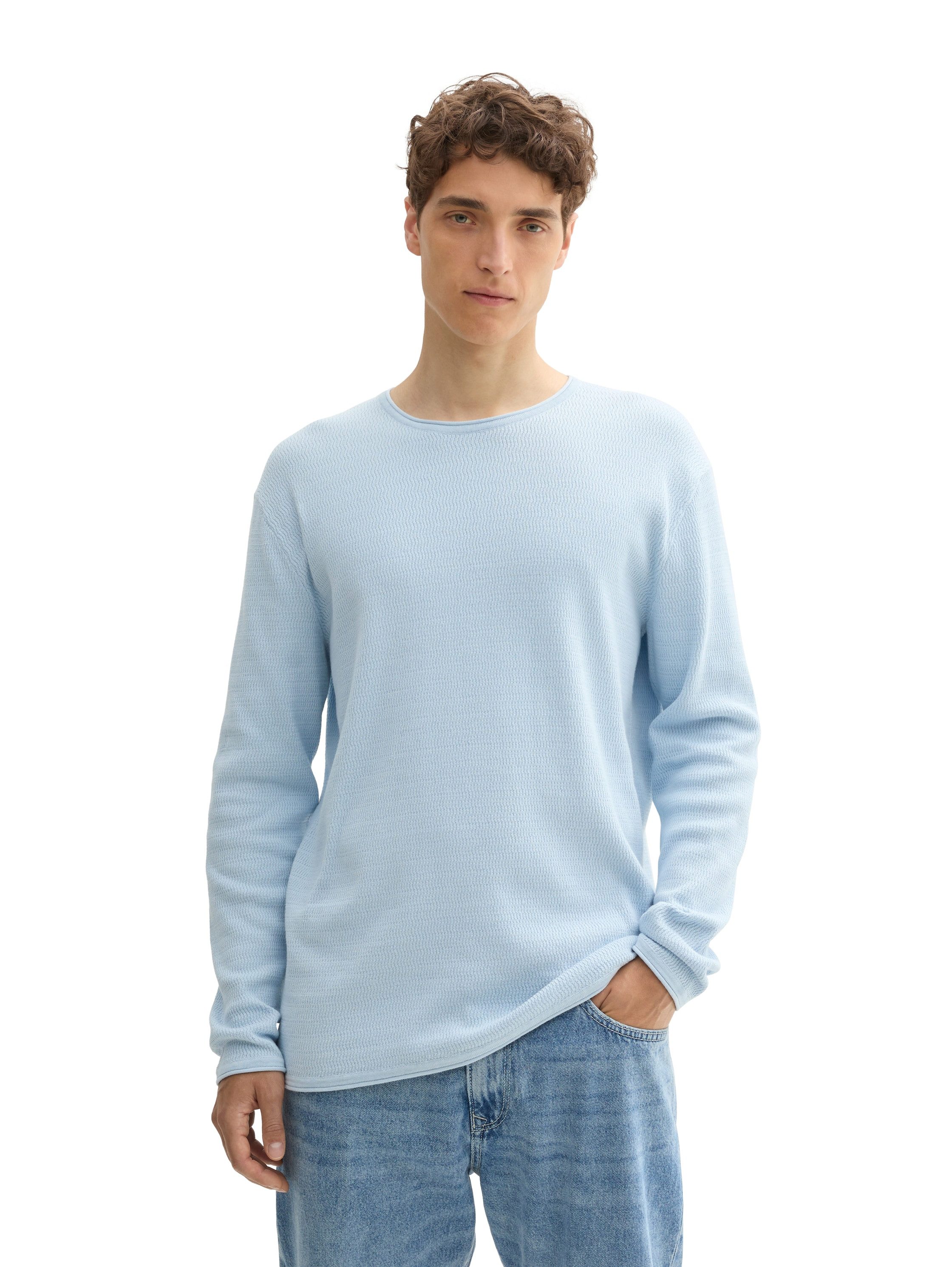Tom Tailor Denim Trui met ronde hals met structuur