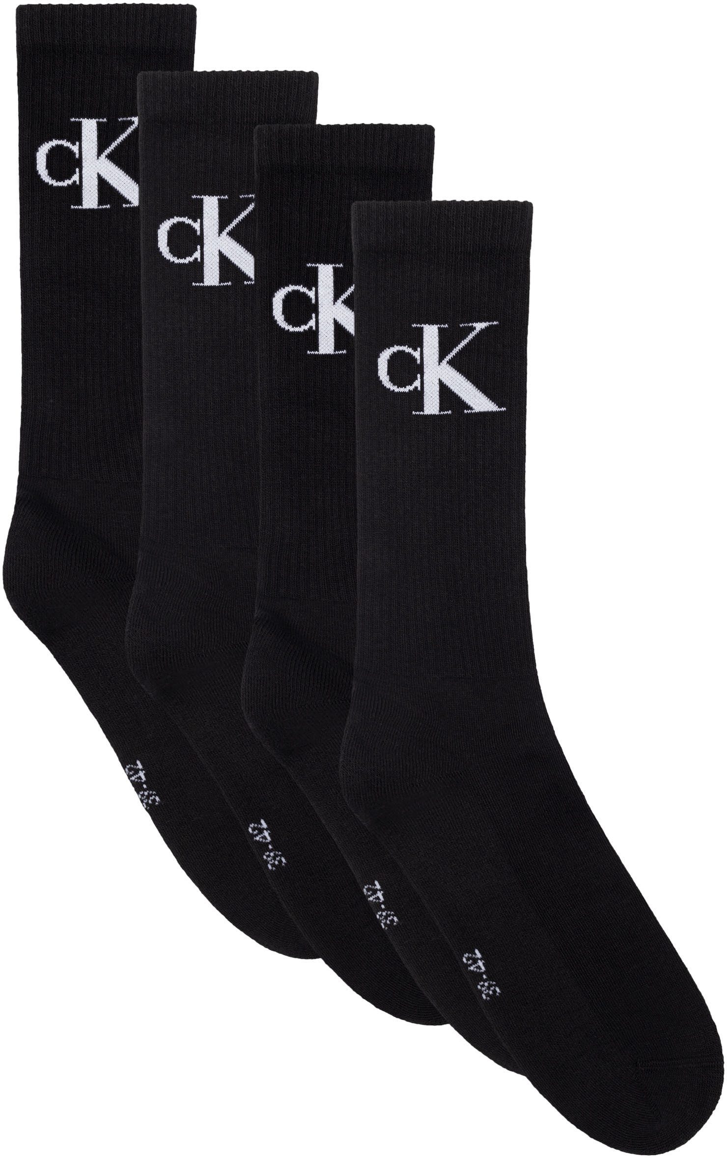 Calvin Klein Jeans Sokken CKJ WOMEN SOCK 4P MONOGRAM ECOMM (4 paar 4 paar)