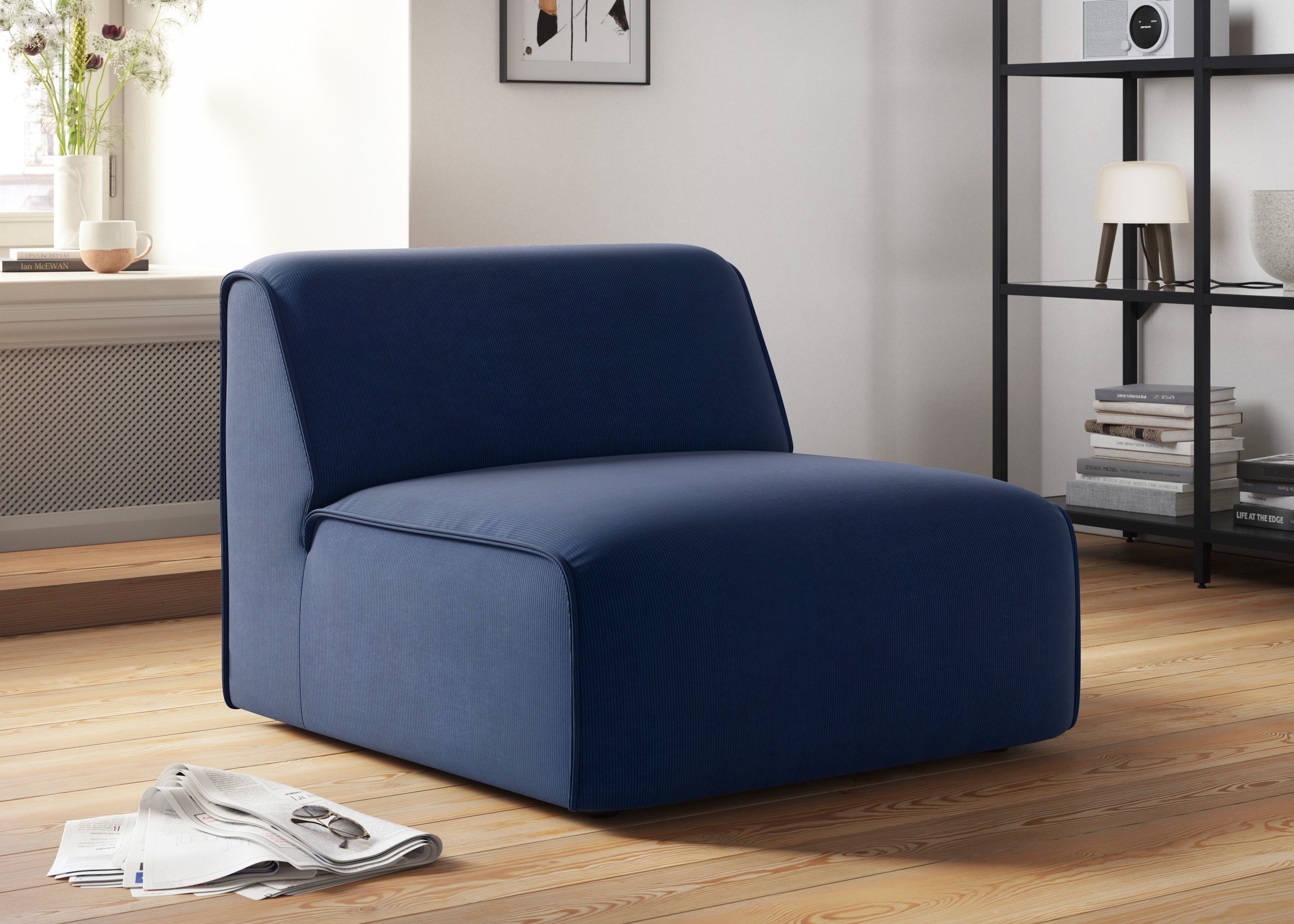 RAUM.ID Fauteuil Merid sofa-middenelement, afmetingen B/D/H: 84/97/46 cm als module of apart te gebruiken, voor individuele samenstelling