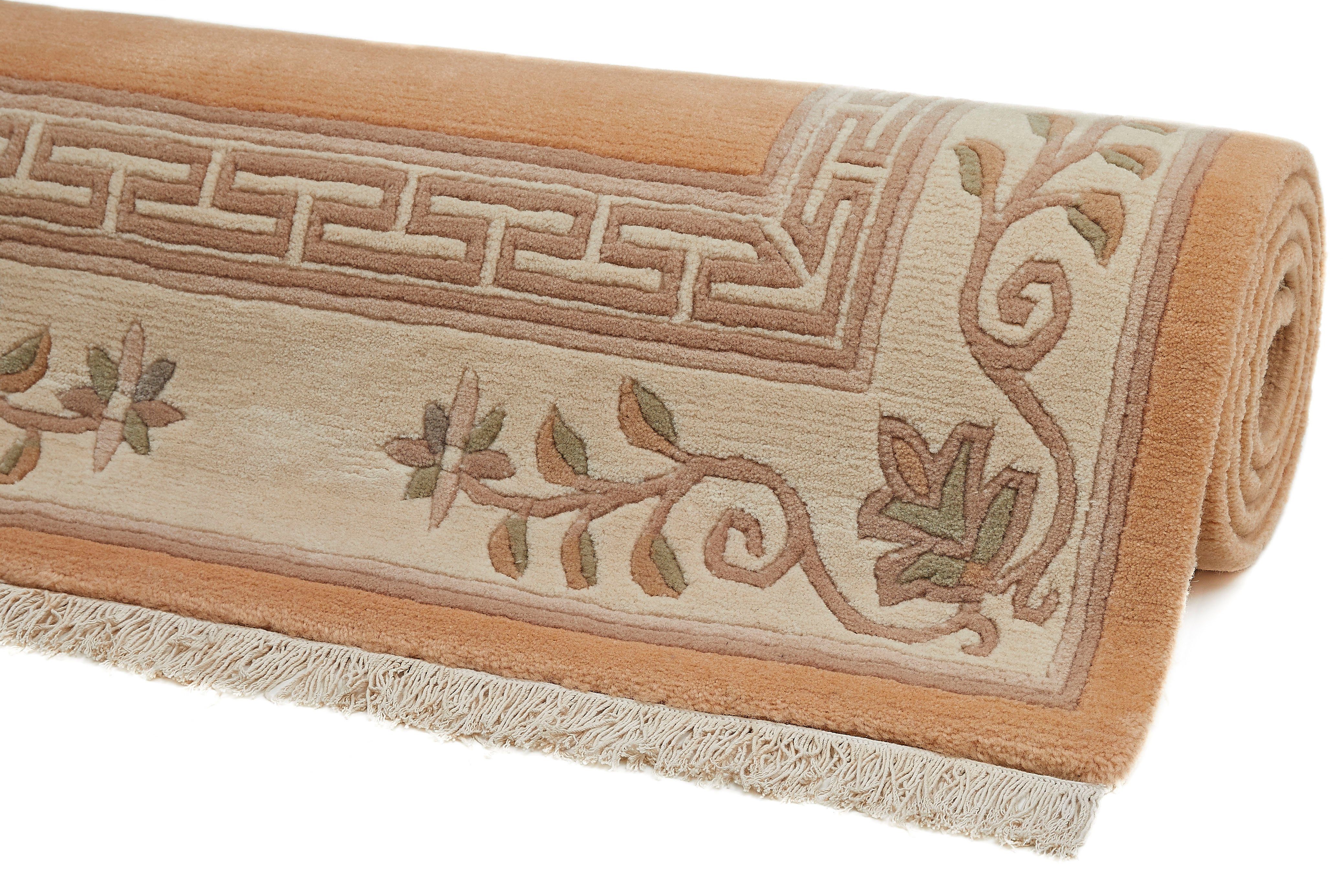 LUXOR living Wollen kleed ADOUR zuivere wol, met de hand geknoopt, met randdessin en franje, woonkamer