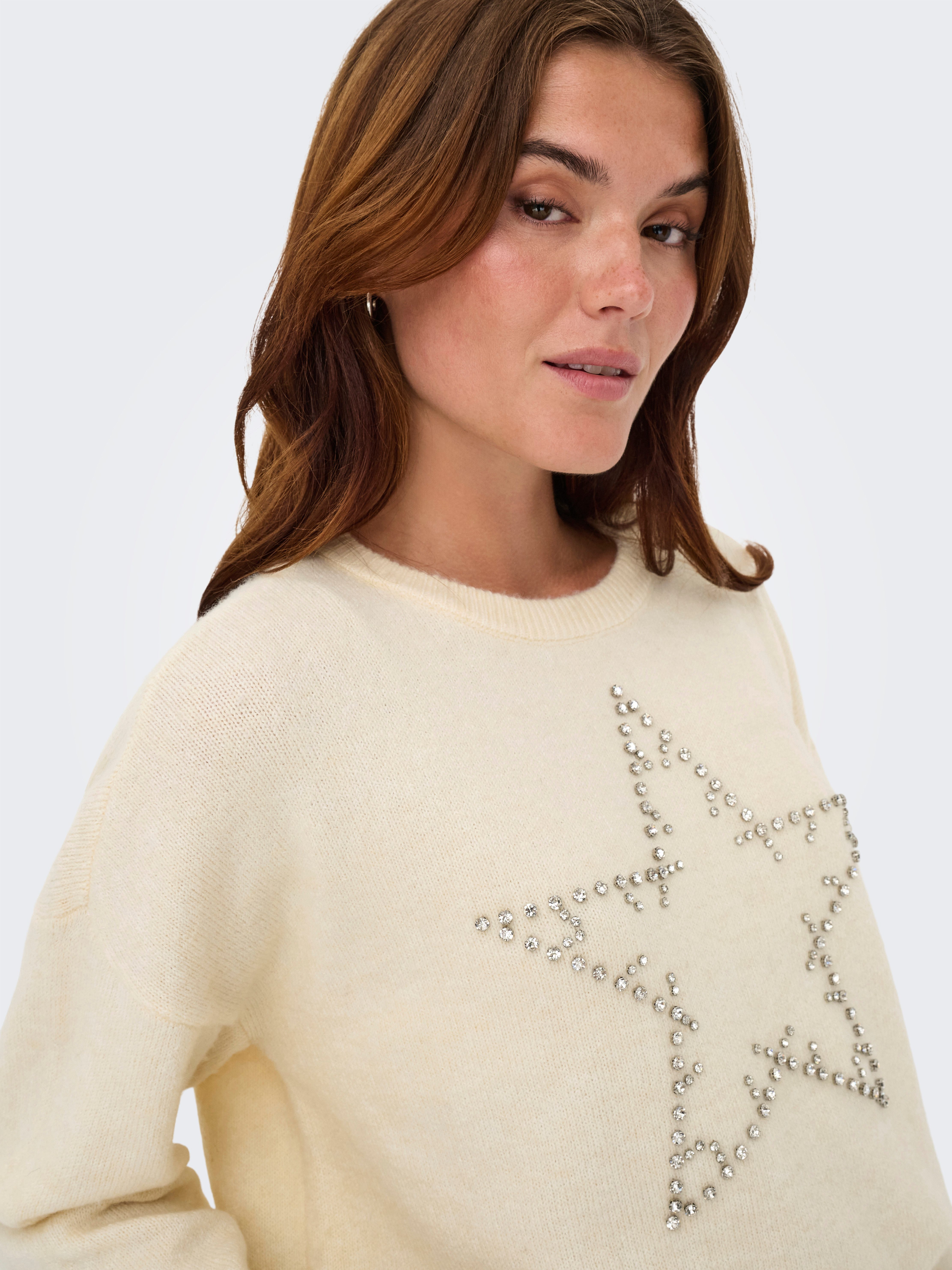 Only Gebreide trui ONLRENATA LS O-NECK BLING KNT