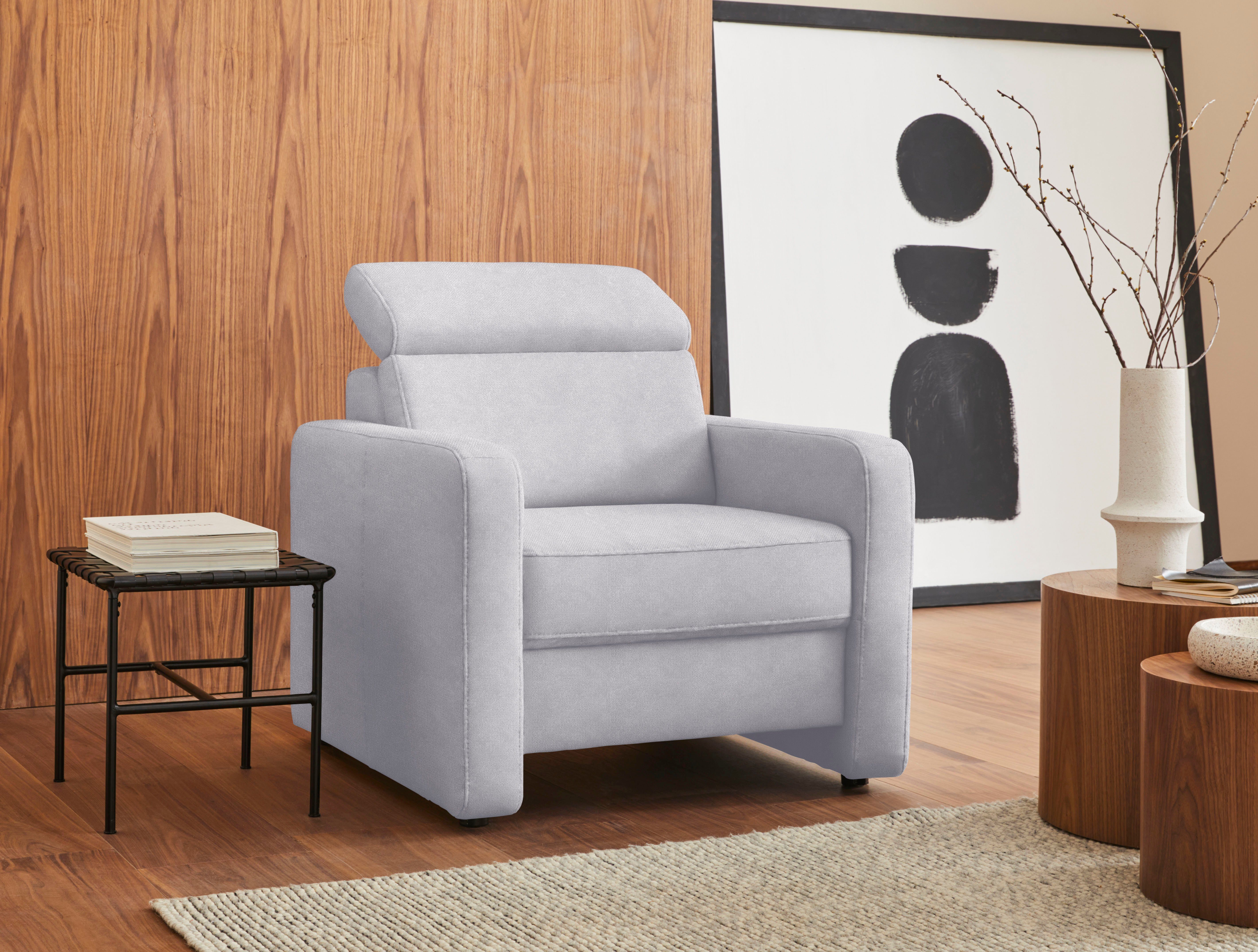 sit&more Fauteuil Bologna met binnenvering, met verstelbare hoofdsteun