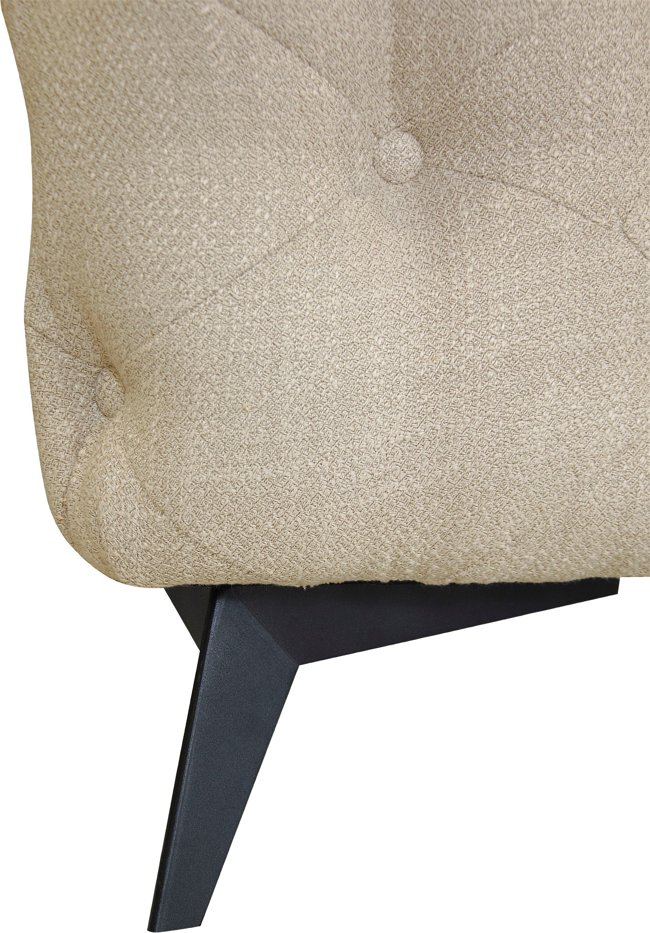 Leonique Chesterfield-bank Hoekbank GLYNIS L-vorm met golfvering, afmetingen B/D/H 323/264/75cm luxueuze capitonnage, moderne chesterfield look, kleur van de poten ter keuze
