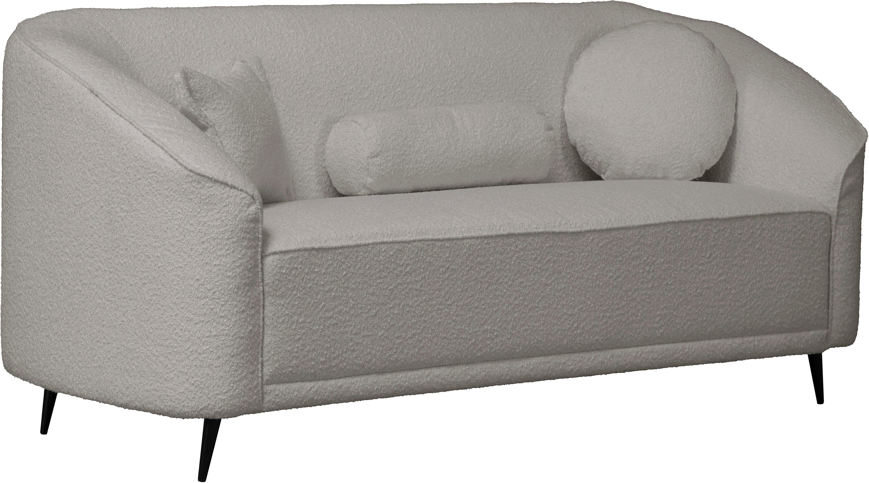 Leonique 2-zitsbank Ashly in 3 overtrekvarianten, bouclé, fluwelige look en zachte structuurstof.