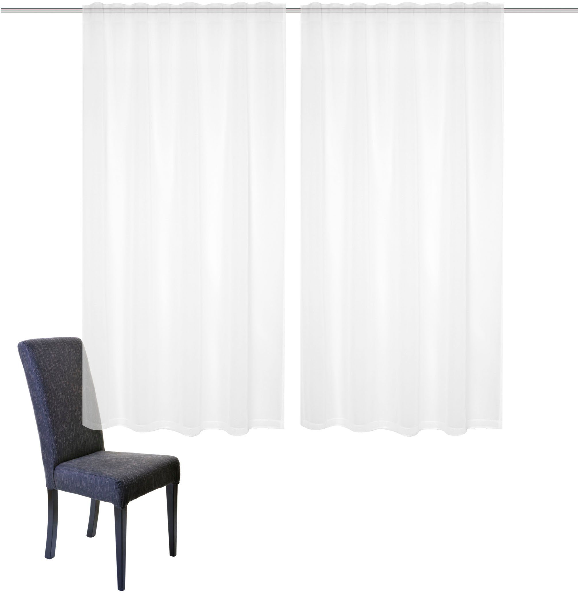 HOME WOHNIDEEN Gordijn DOLLY transparant (2 stuks)