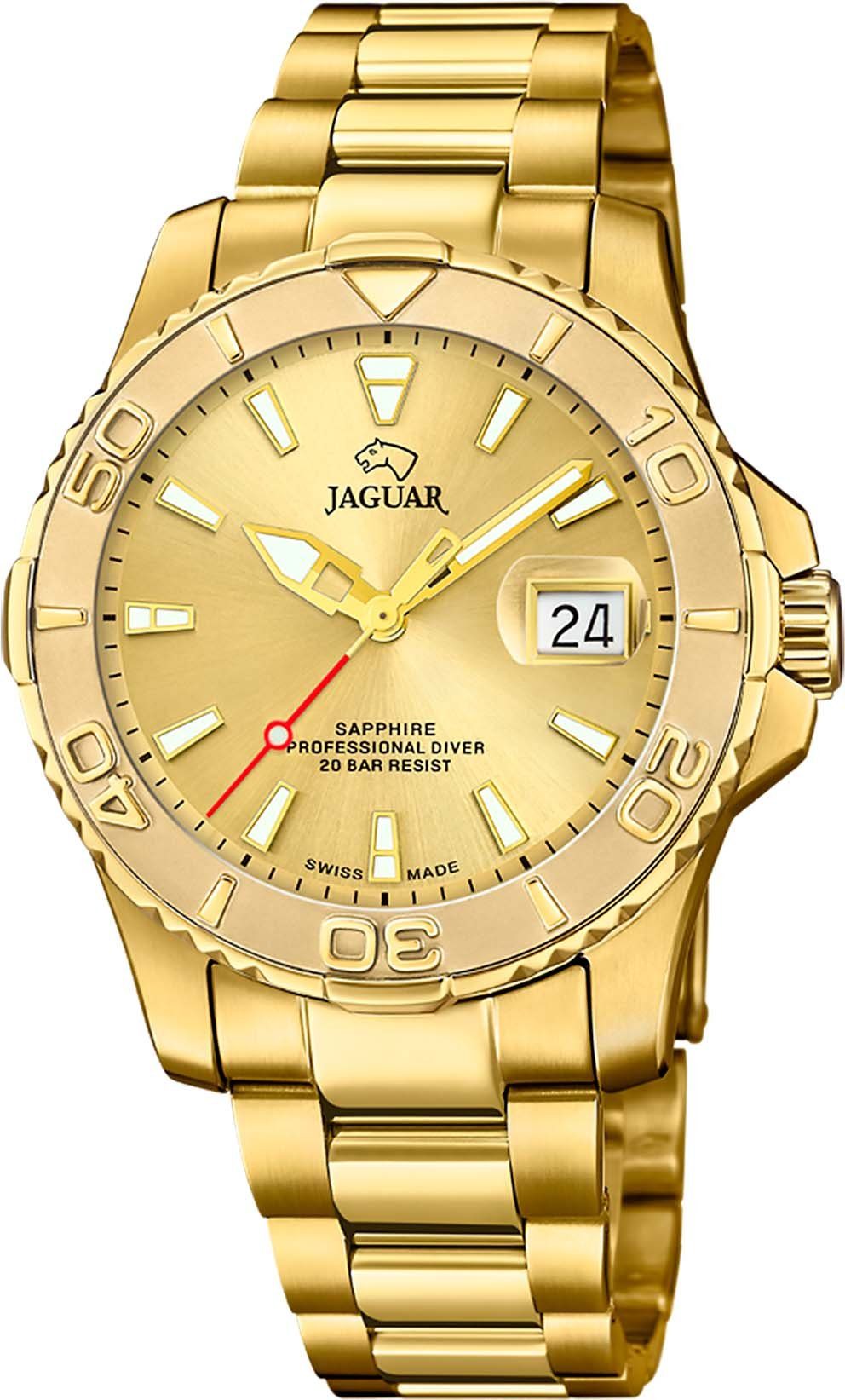Jaguar Kwartshorloge Claire de Lune Horloge, herenhorloge, dameshorloge, saffierglas, Swiss Made, stalen armband