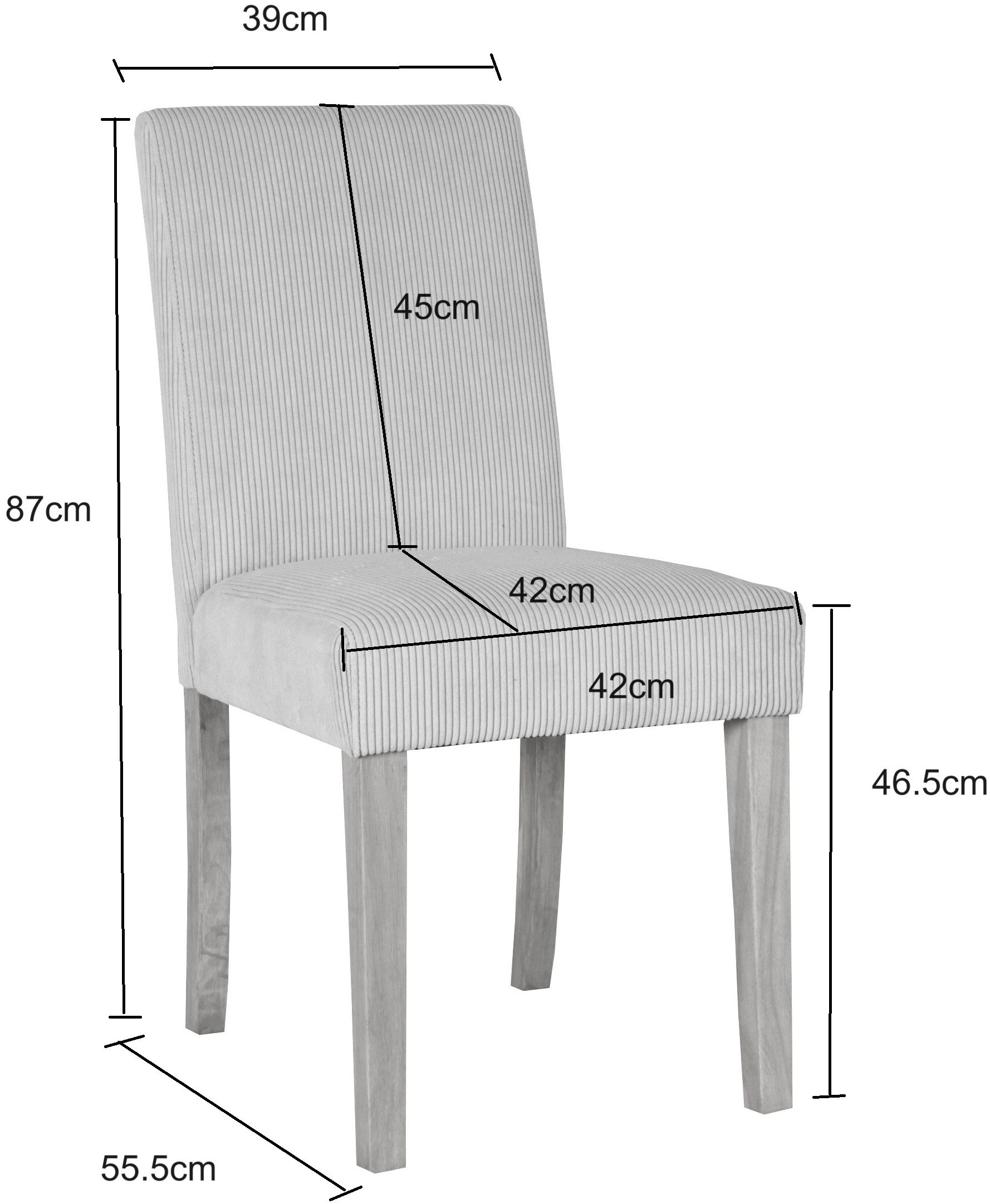 Home affaire Eetkamerstoel Winikon, TOPSELLER! Massief houten frame, moderne cordstof, comfortabel gepolsterd (set)