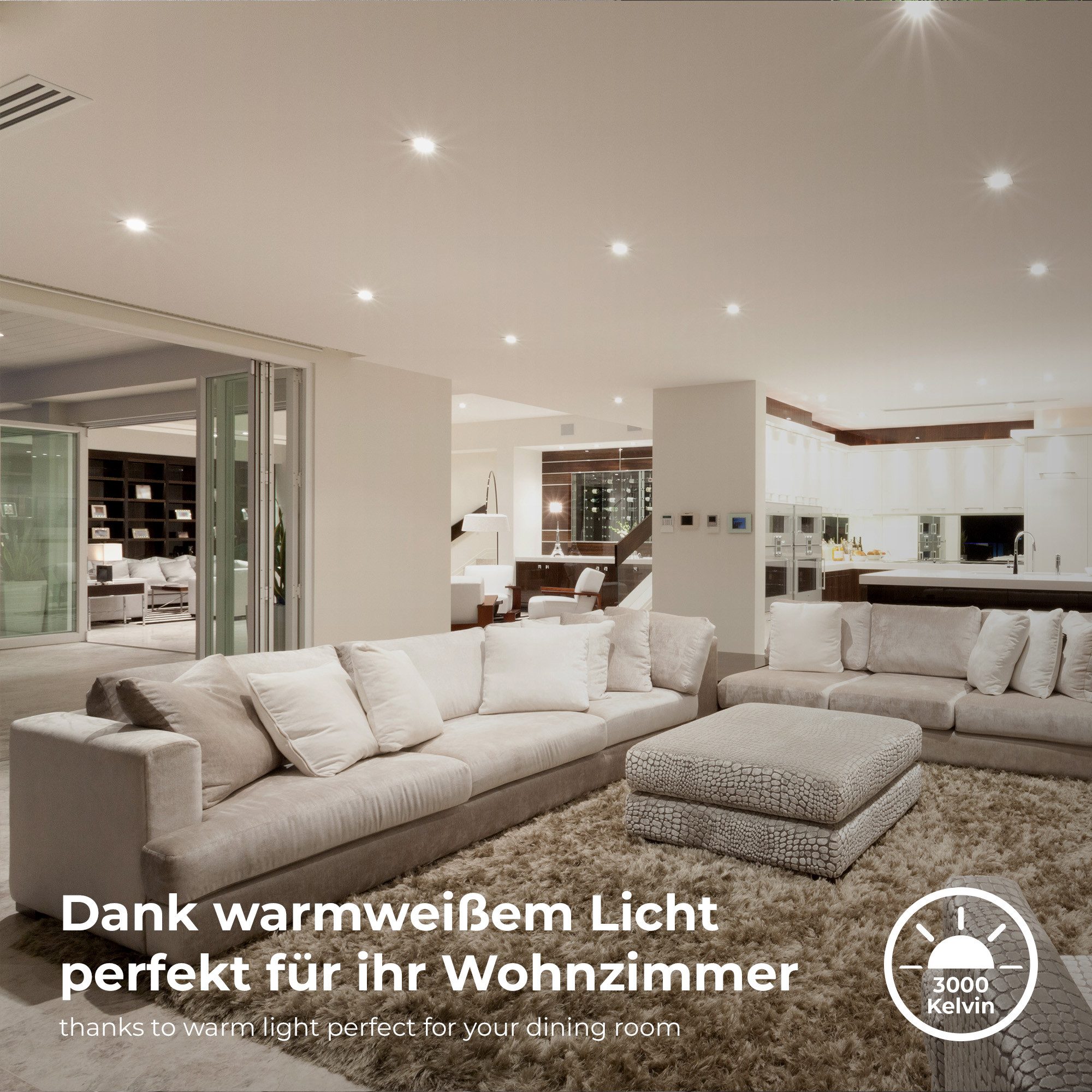 B.K.Licht Ledinbouwlamp 5-pack badkamer inbouwspots, IP65, dimbare plafondspots (5 stuks)