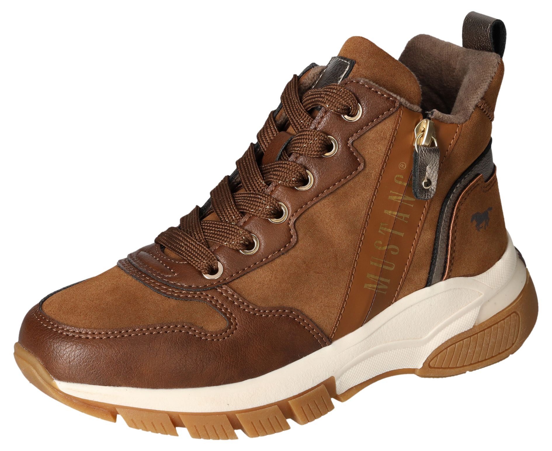 Mustang Shoes Veterschoenen high top sneaker enkellaars met extra ritssluiting