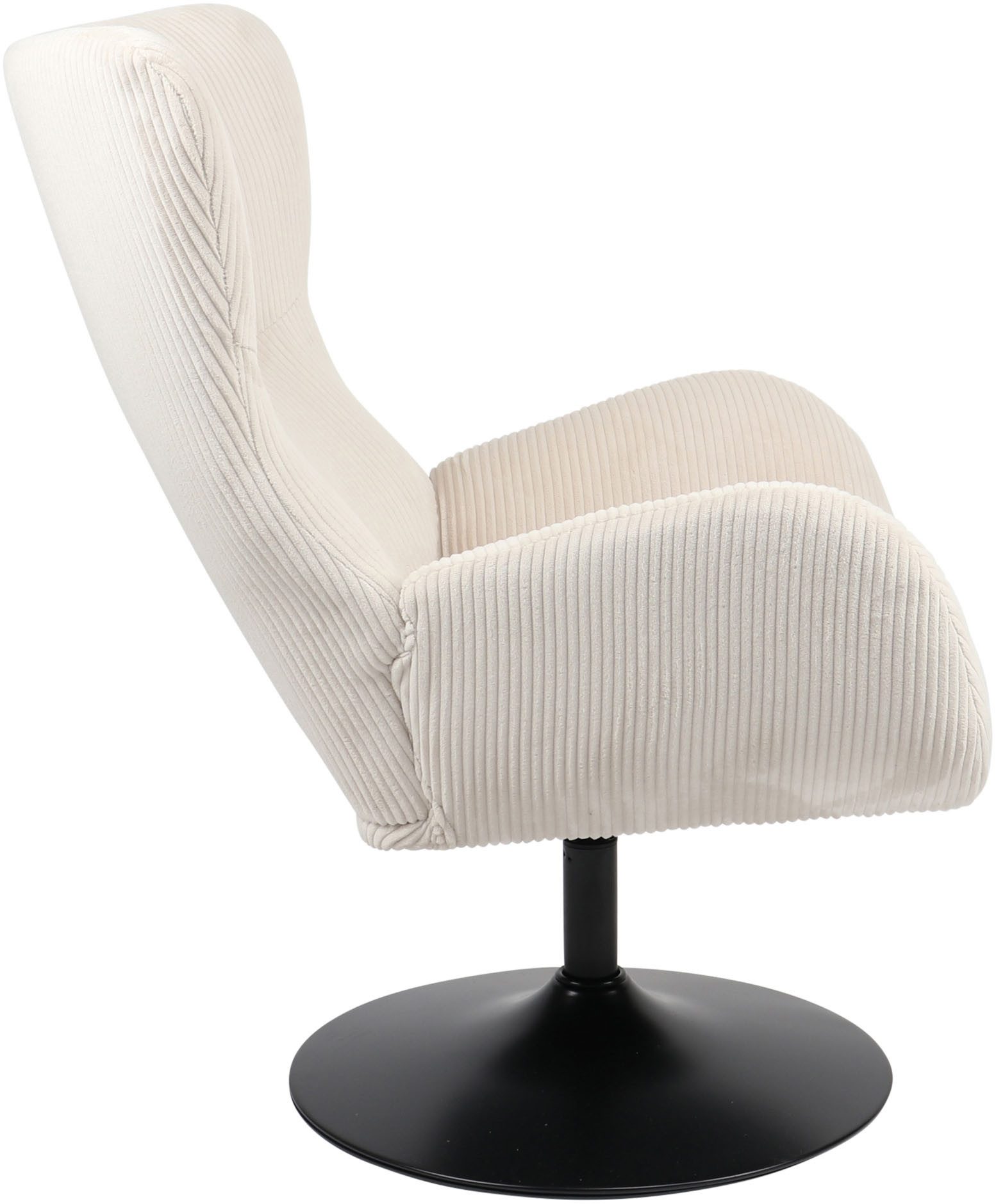 HELA Loungestoel Samos Fauteuil, draaibaar, trompetvoet, microvezel breedcord, armleuningen (1 stuk)