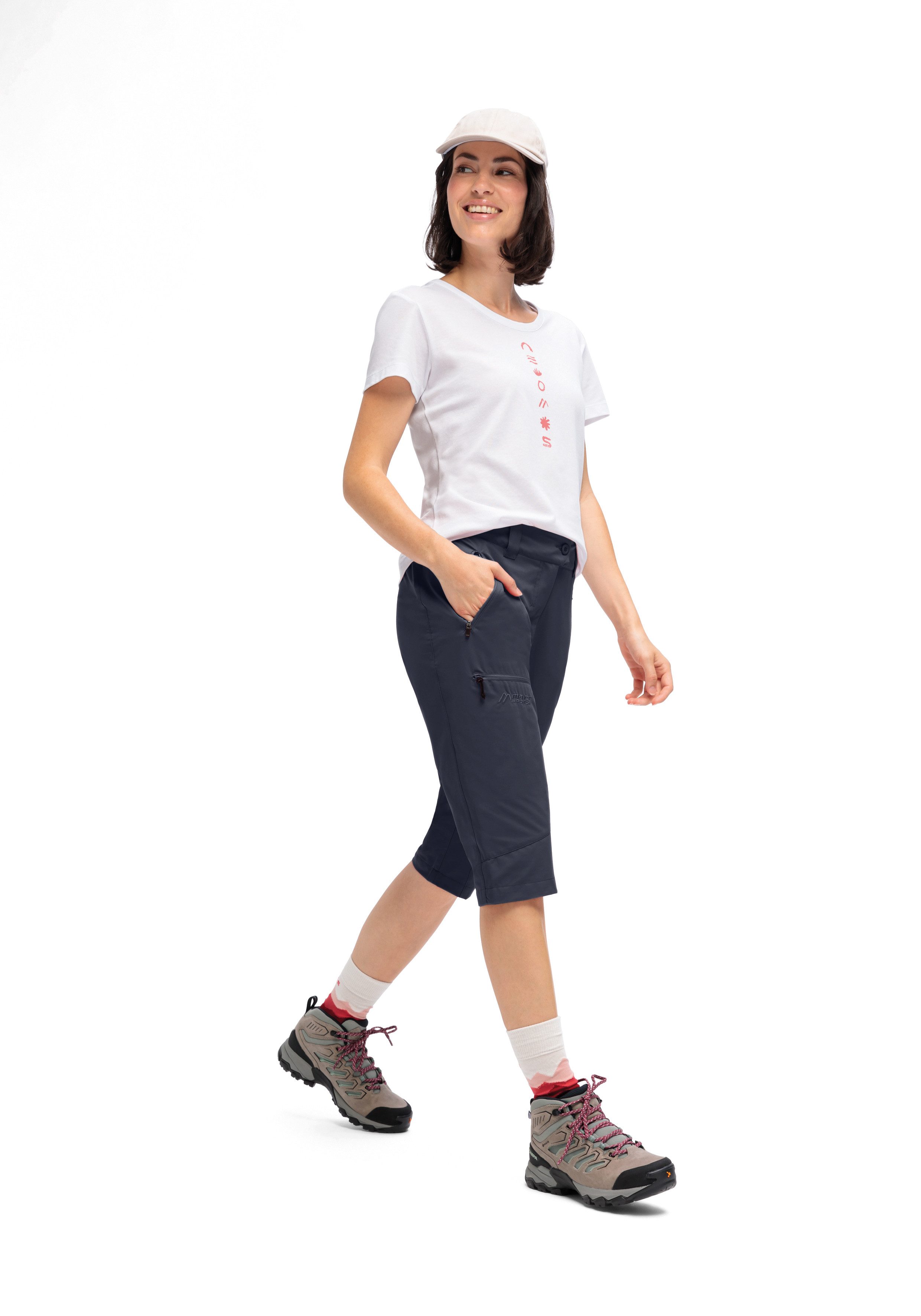 Maier Sports Outdoorbroek Lulaka capri loop Dames wandelbroek, elastische functionele broek met 3 zakken, regular fit