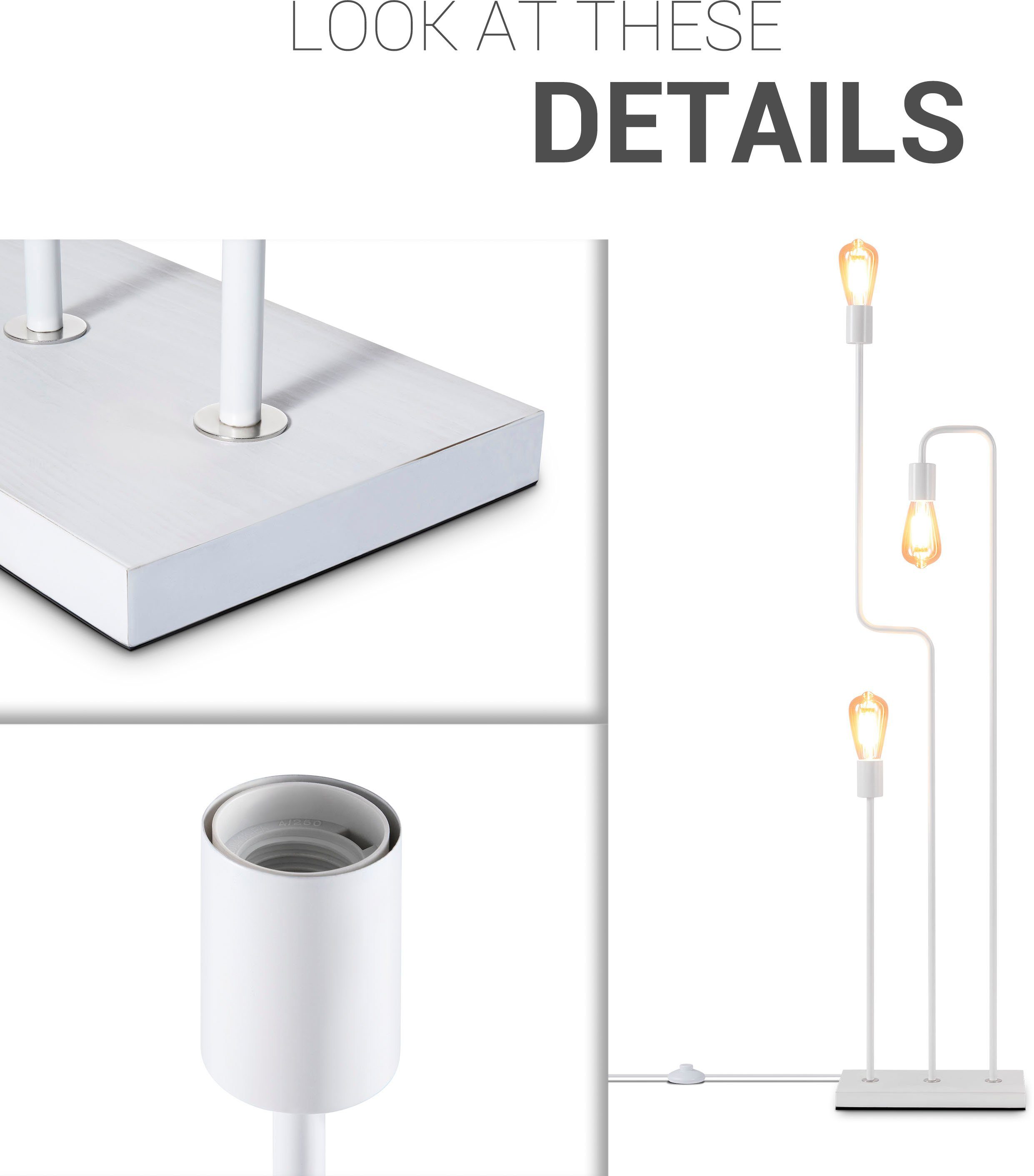 Paco Home Staande lamp GERALT LED vloerlamp woonkamer slaapkamer eetkamer kantoor leeslamp E27