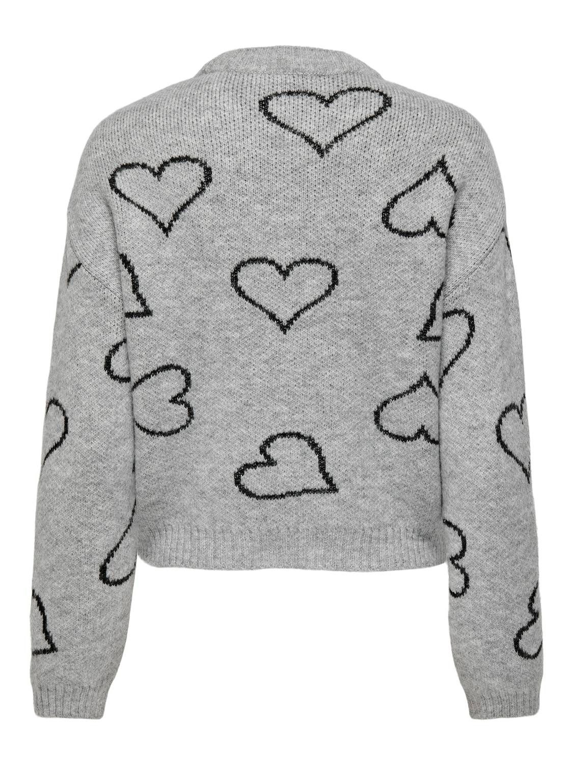 Only Trui met ronde hals ONLHAPPIE LS HEART O-NECK KNT