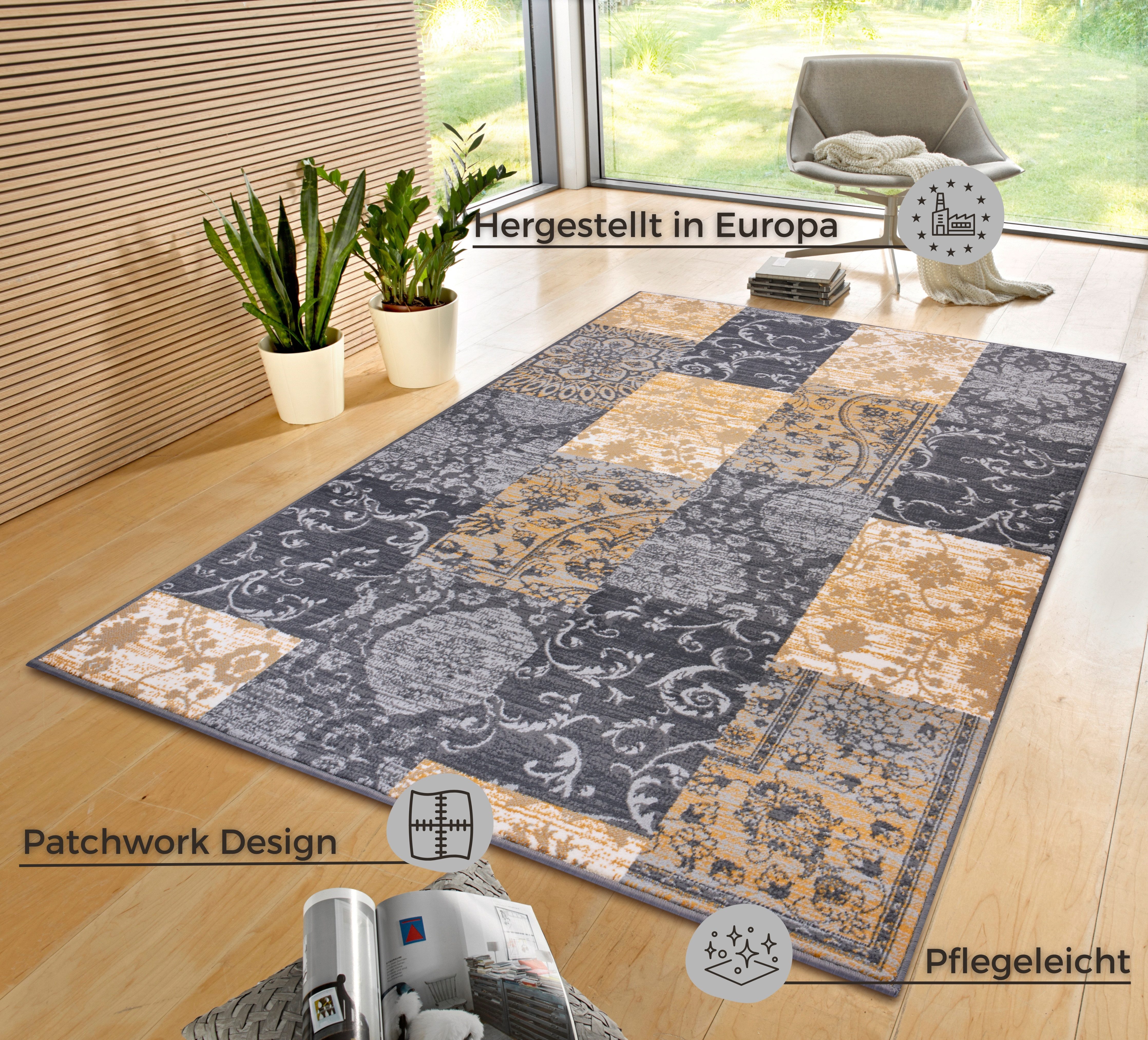 HANSE Home Vloerkleed Bloques Kortpolig, zacht, meerkleurig, woonkamer, slaapkamer, eetkamer