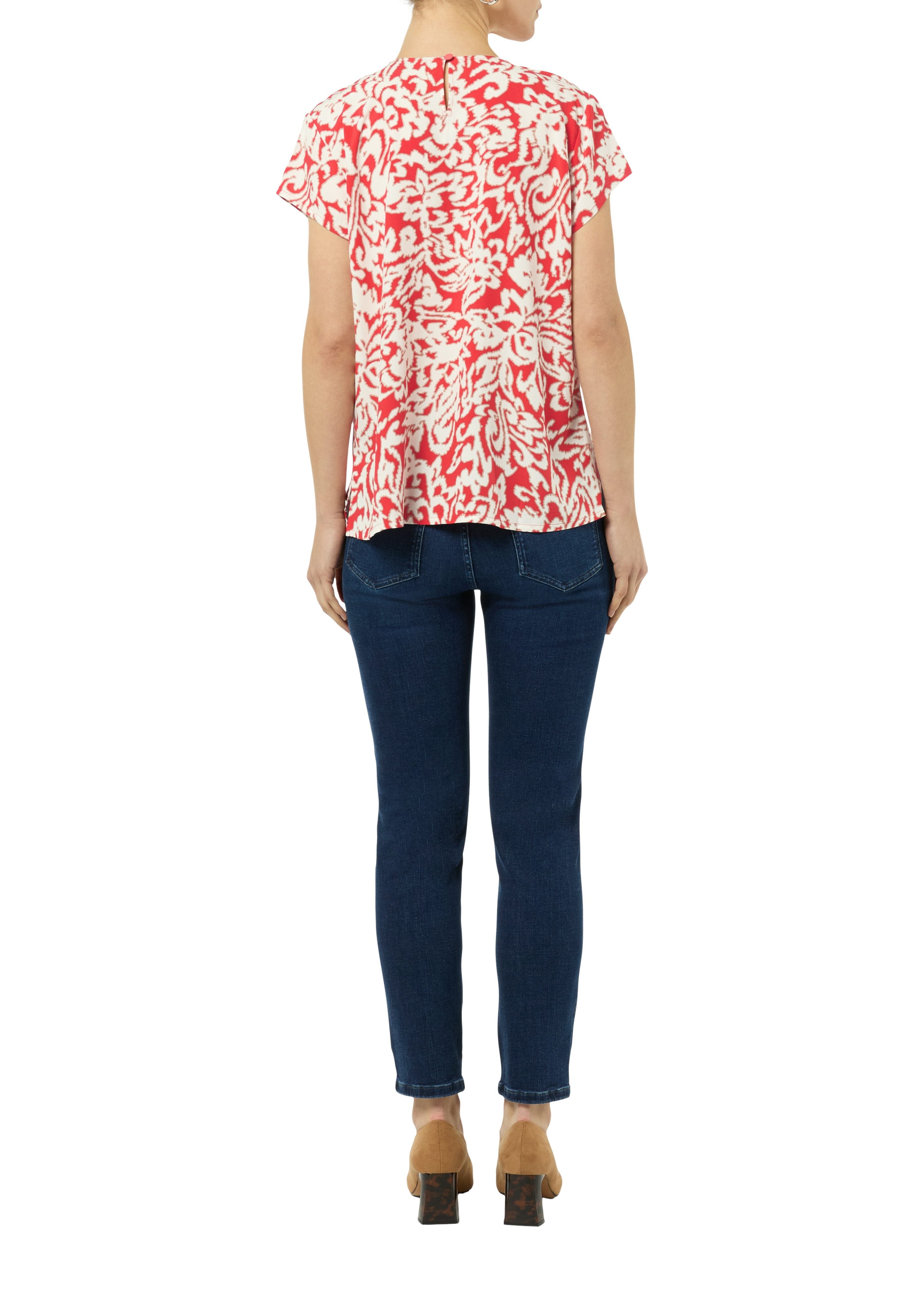 Comma Shirtblouse met v-hals en print all-over