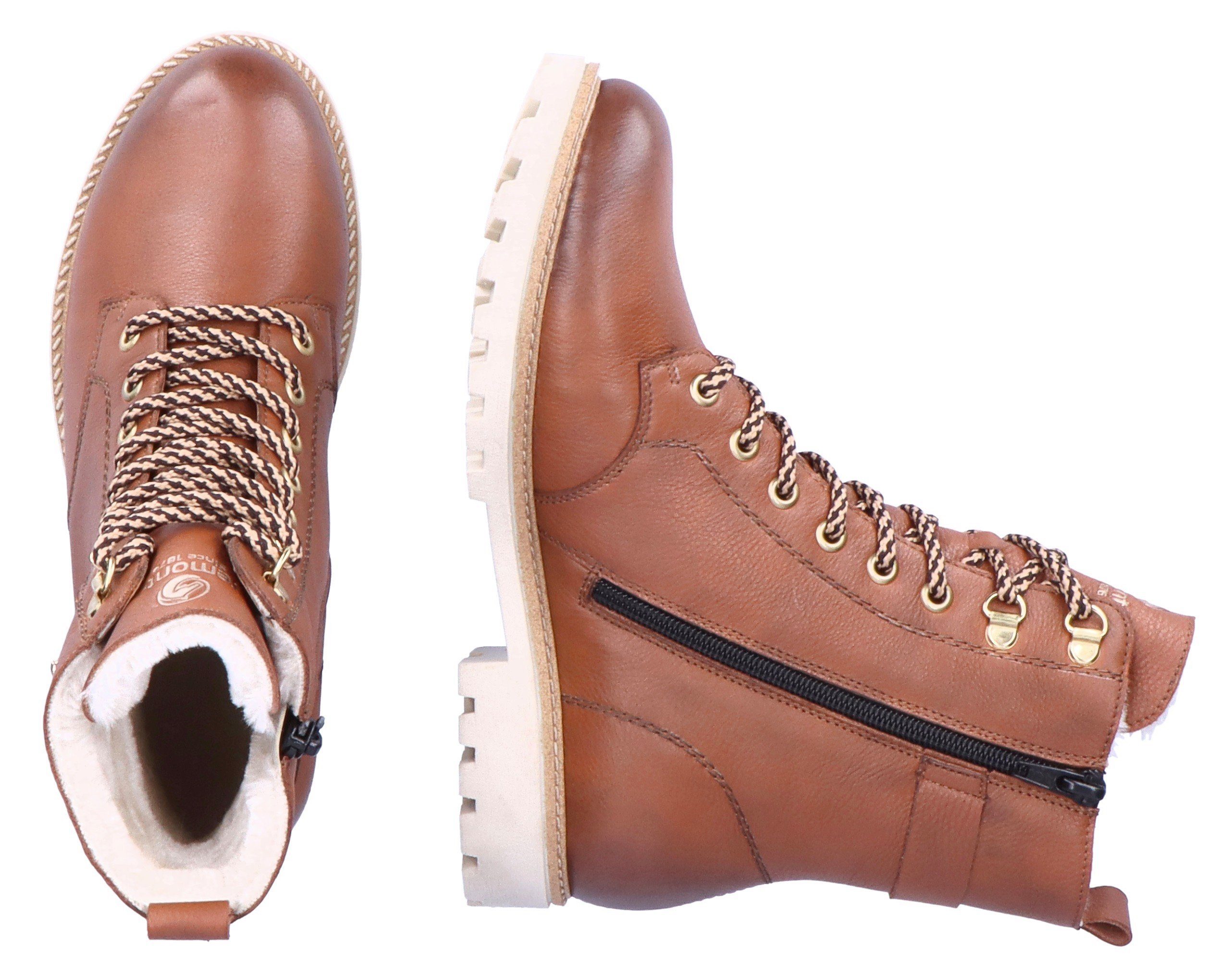 Remonte Winterlaarzen , blokhak, veterschoenen, outdoorschoen met decoratieve gesp