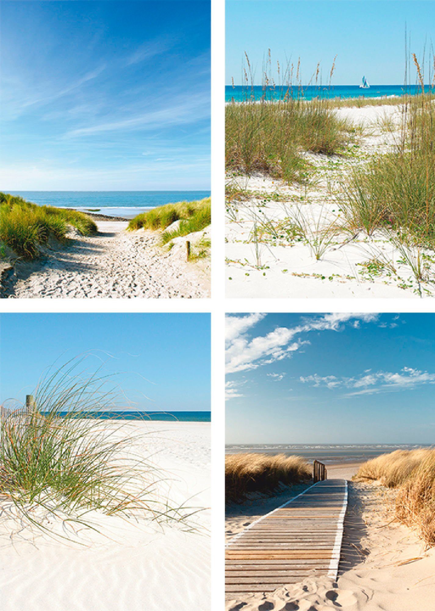 Artland Poster Strand en duinen Poster, artprint, wandposter (4 stuks)