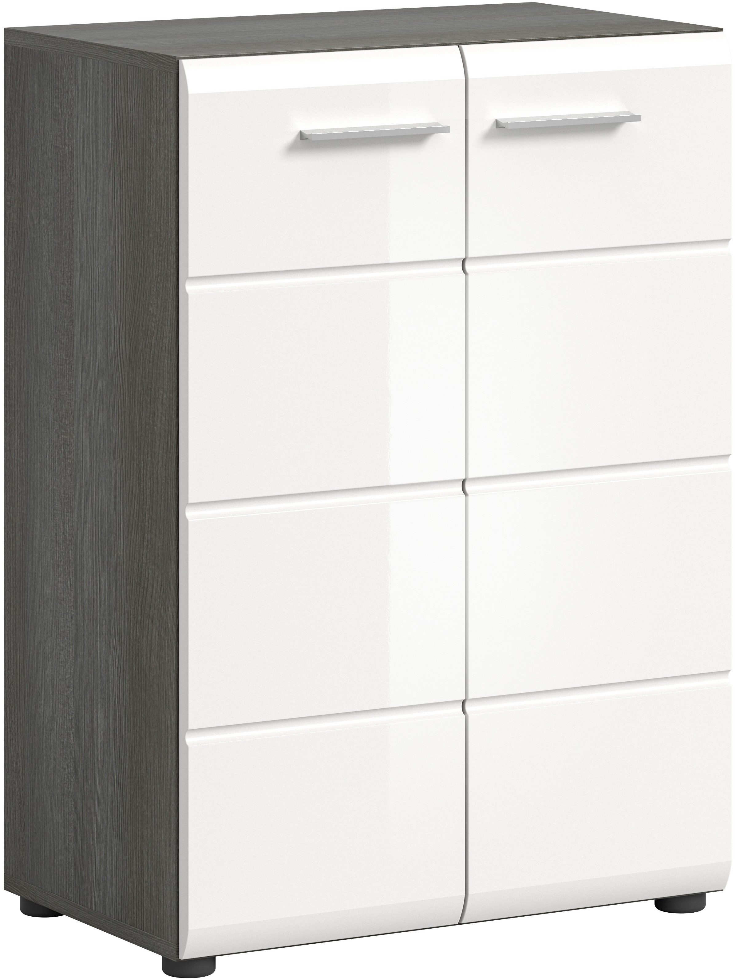 INOSIGN Kast Rumba, Breedte 60cm, in Rookzilverkleur nabootsing/Wit Hoogglans