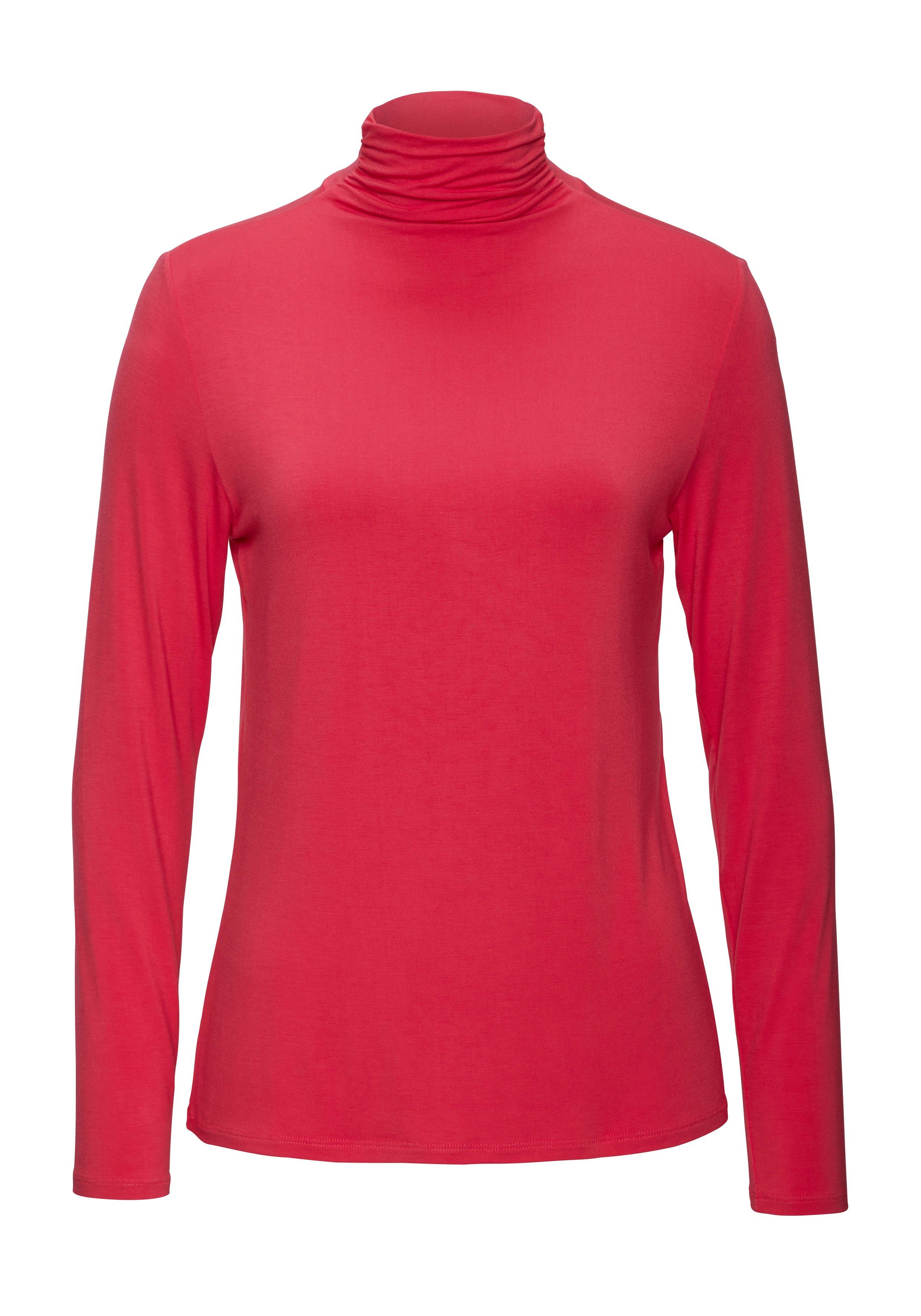 Lascana Shirt met staande kraag Van zachte viscose-stretch van zachte viscosekwaliteit (Set van 2)