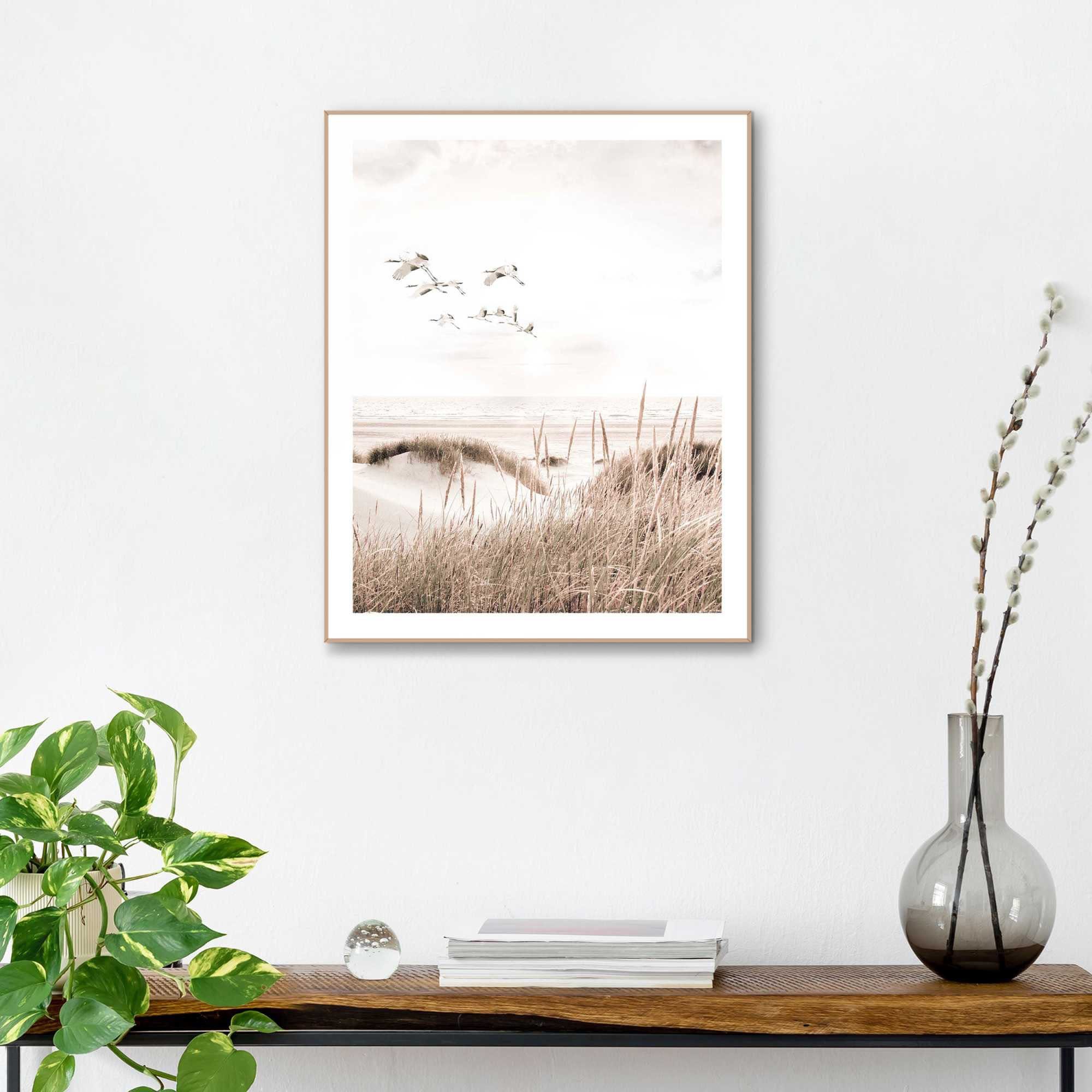 Reinders! Poster Kraanvogels in houten frame