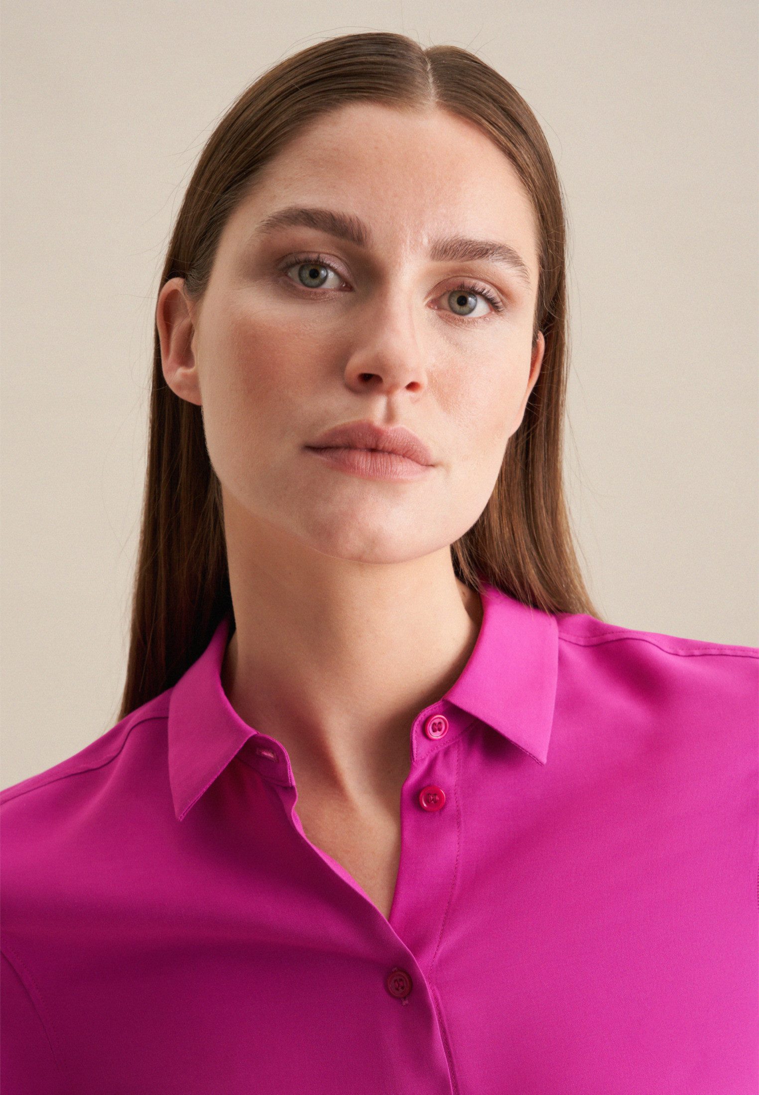 seidensticker Overhemdblouse Lange mouwen kraag uni