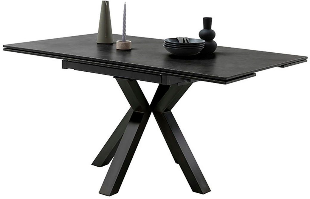 MCA furniture Eettafel PALLINI uitschuifbare tafel 90-150 cm Keramiek, metaal, lengteschuif, uittrekbaar, tafelblad 13 mm