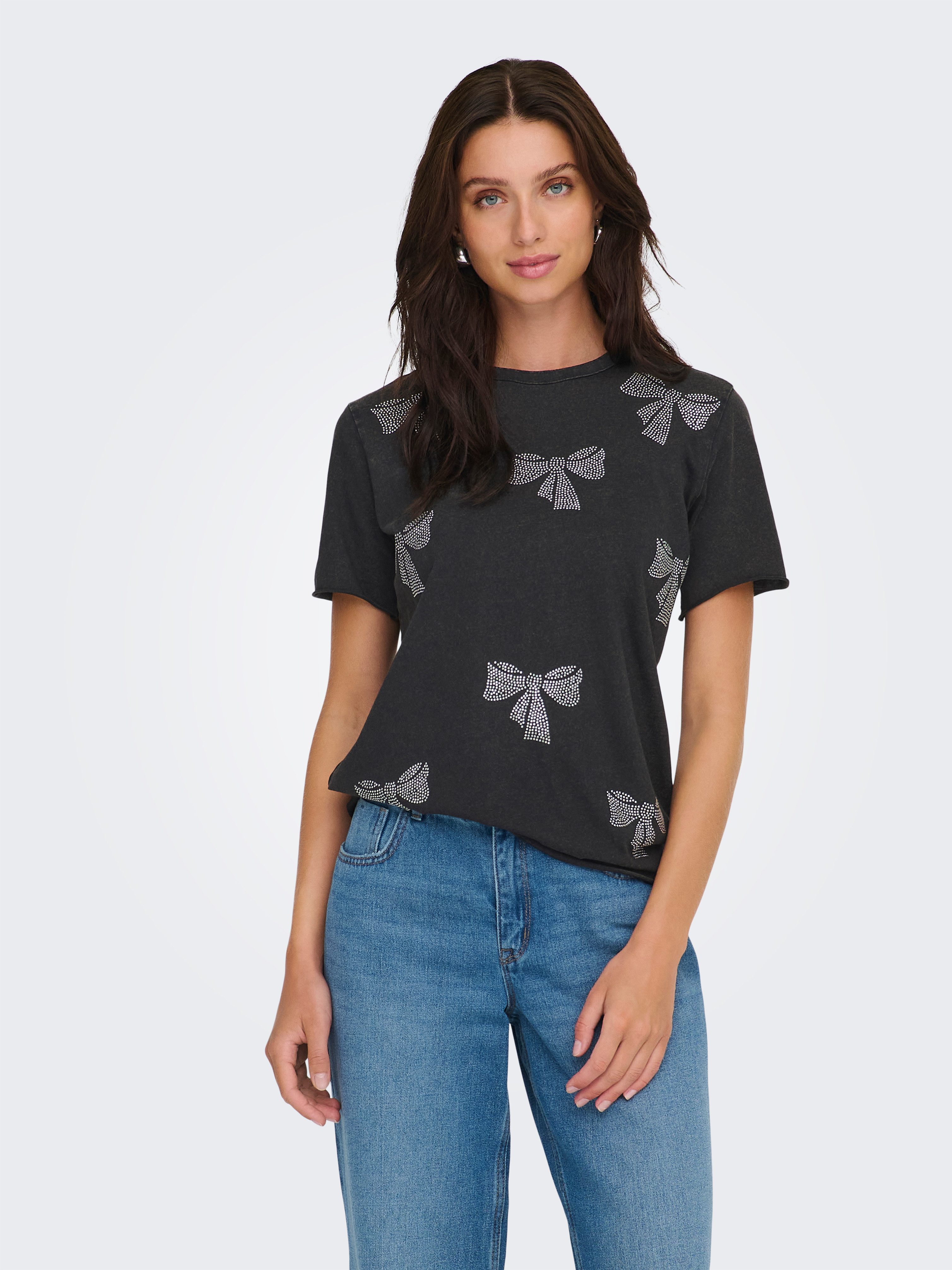 Only Shirt met korte mouwen ONLLUCY LIFE S/S O-NECK TOP CC JRS