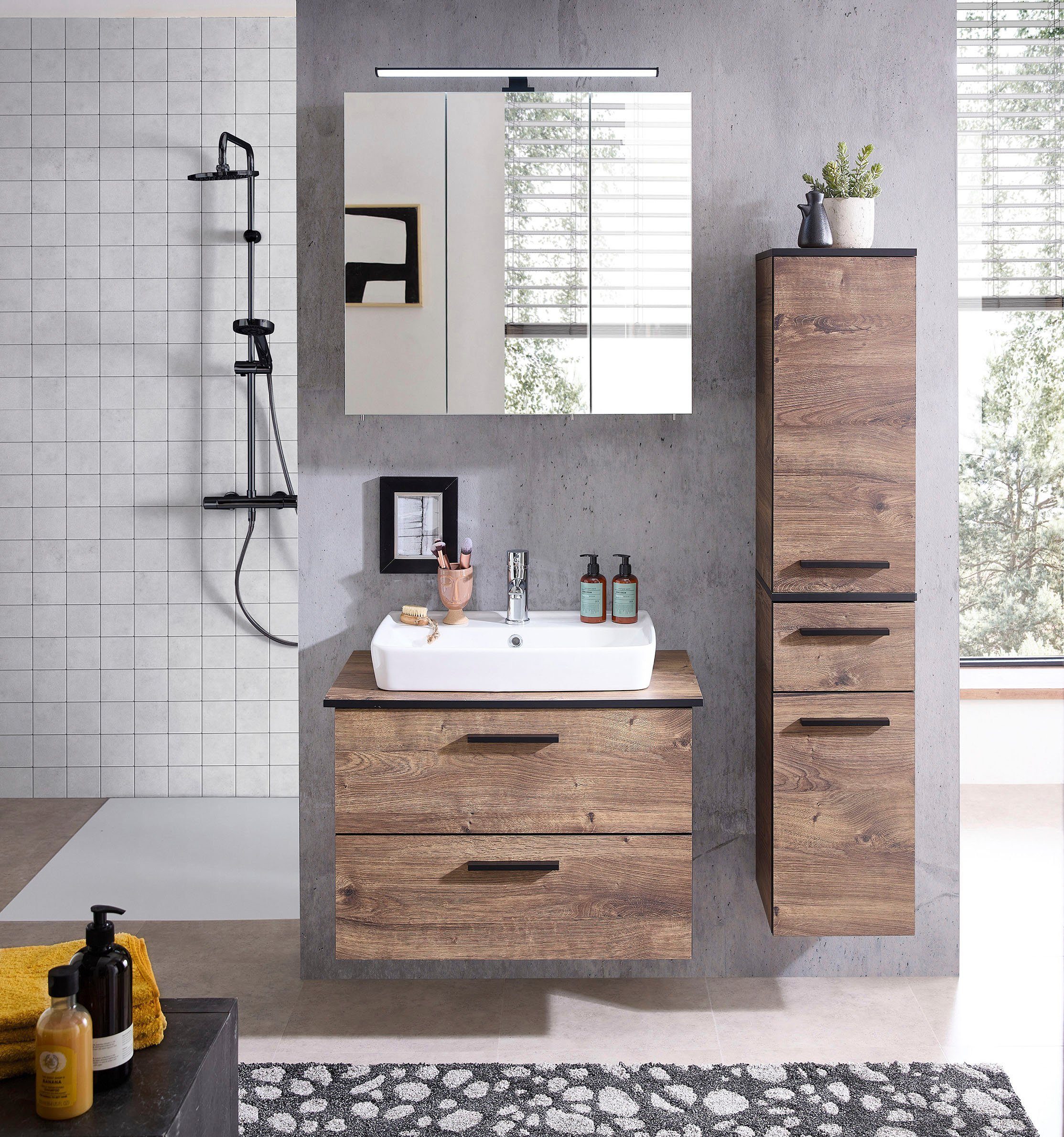 Saphir Spiegelkast Quickset 374 Badkamermeubel, 3 spiegeldeuren, 6 legplanken, 75 cm breed