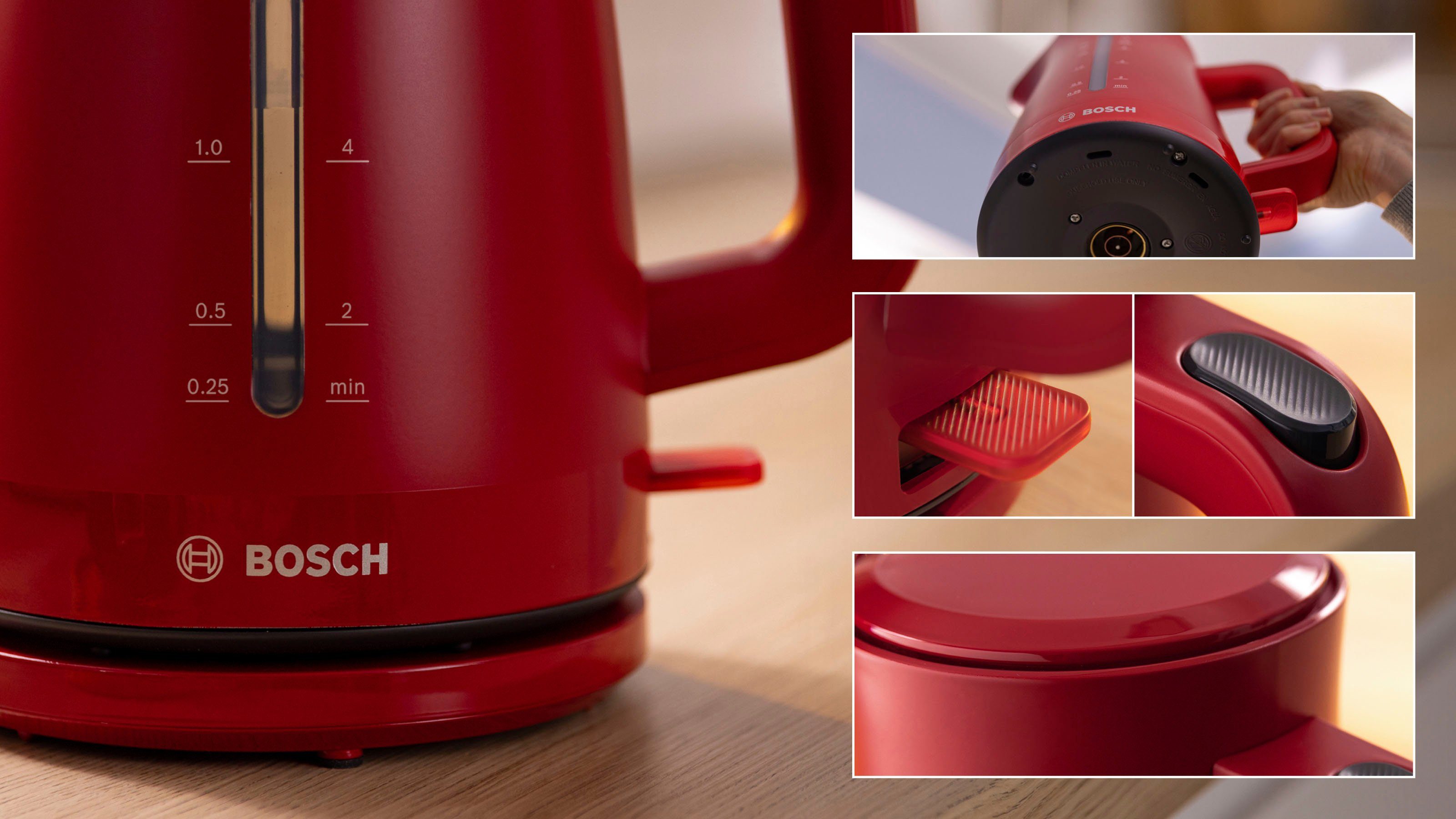 BOSCH Waterkoker MyMoment TWK3M124, 1,7 l, Automatische uitschakeling, kopjesweergave, aan beide kanten waterniveauaanduiding