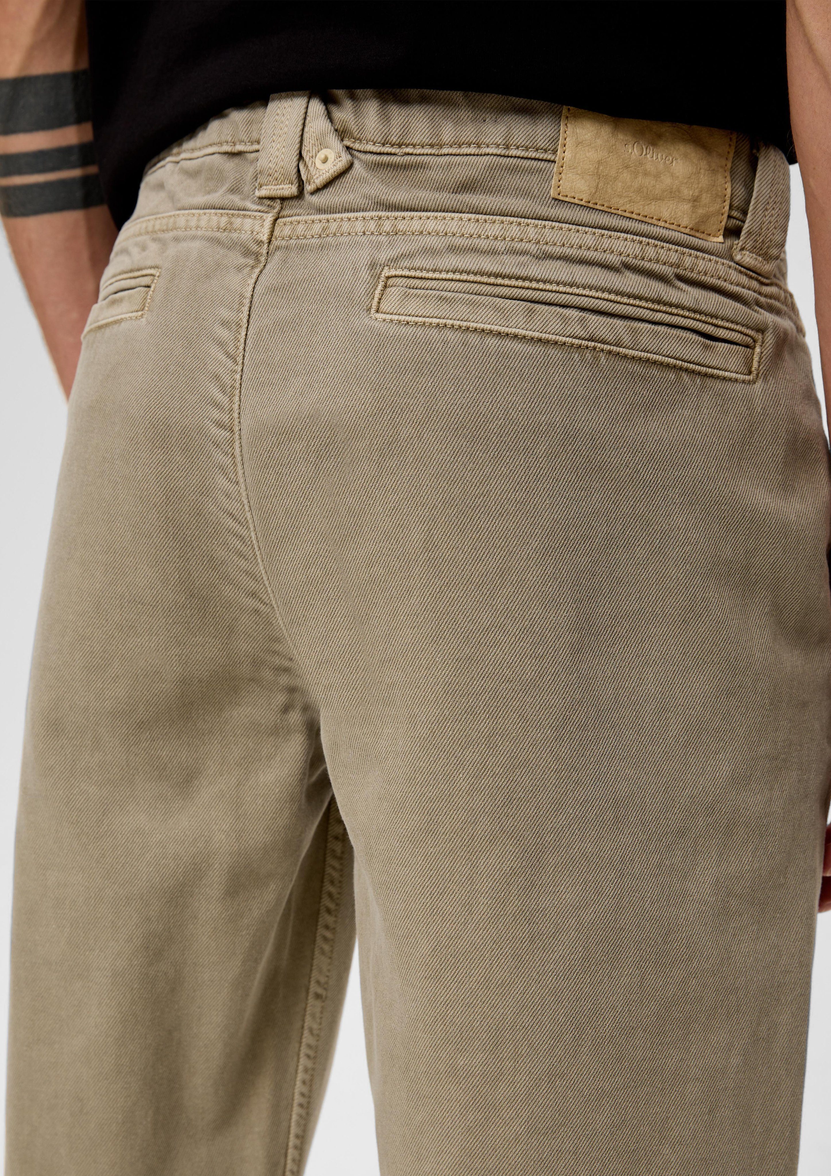 s.Oliver Prettige jeans met leren merklabel