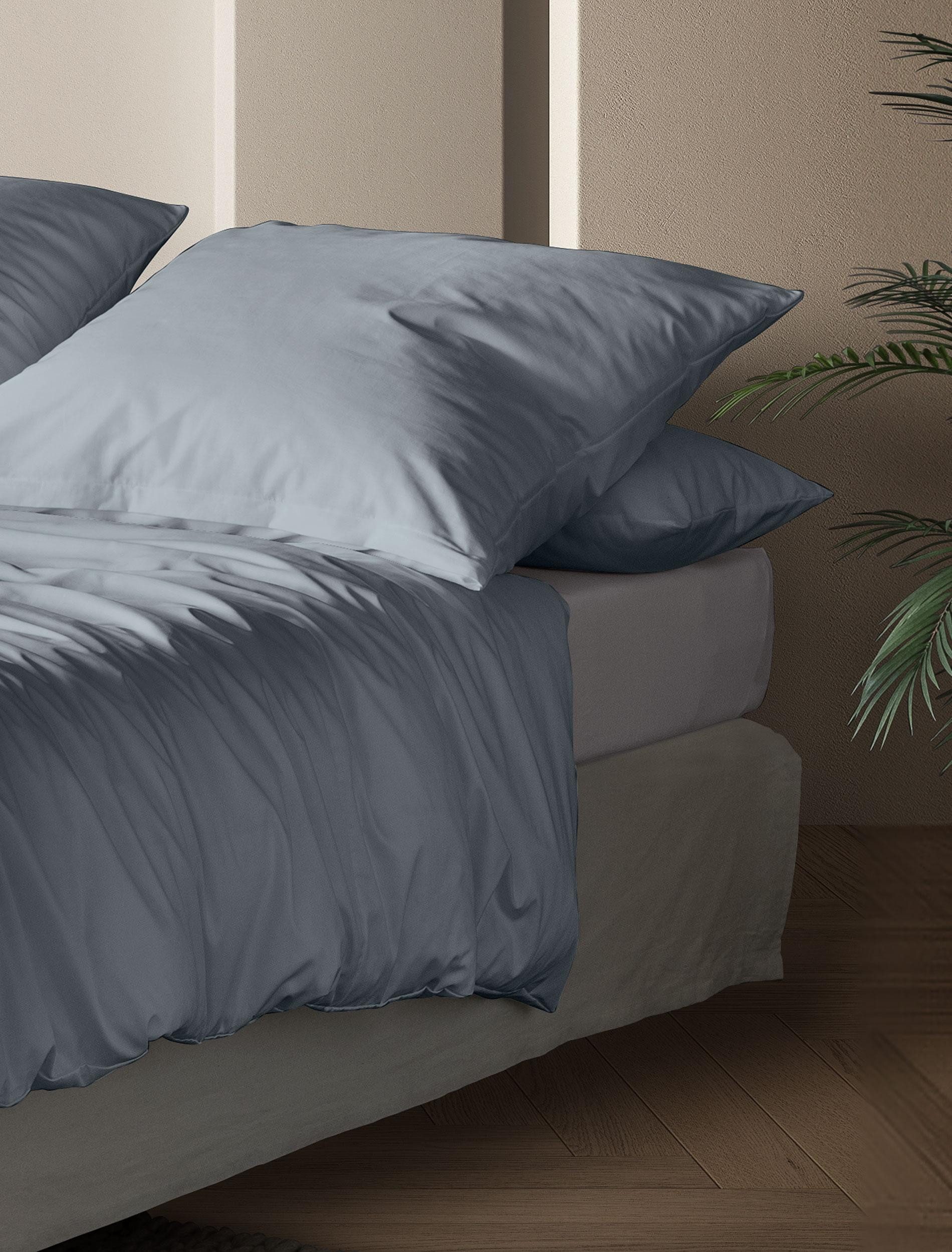 Irisette Overtrekset Premium satijnen beddengoed Parijs hoogwaardige uni premium beddengoed met rits, 100% katoen