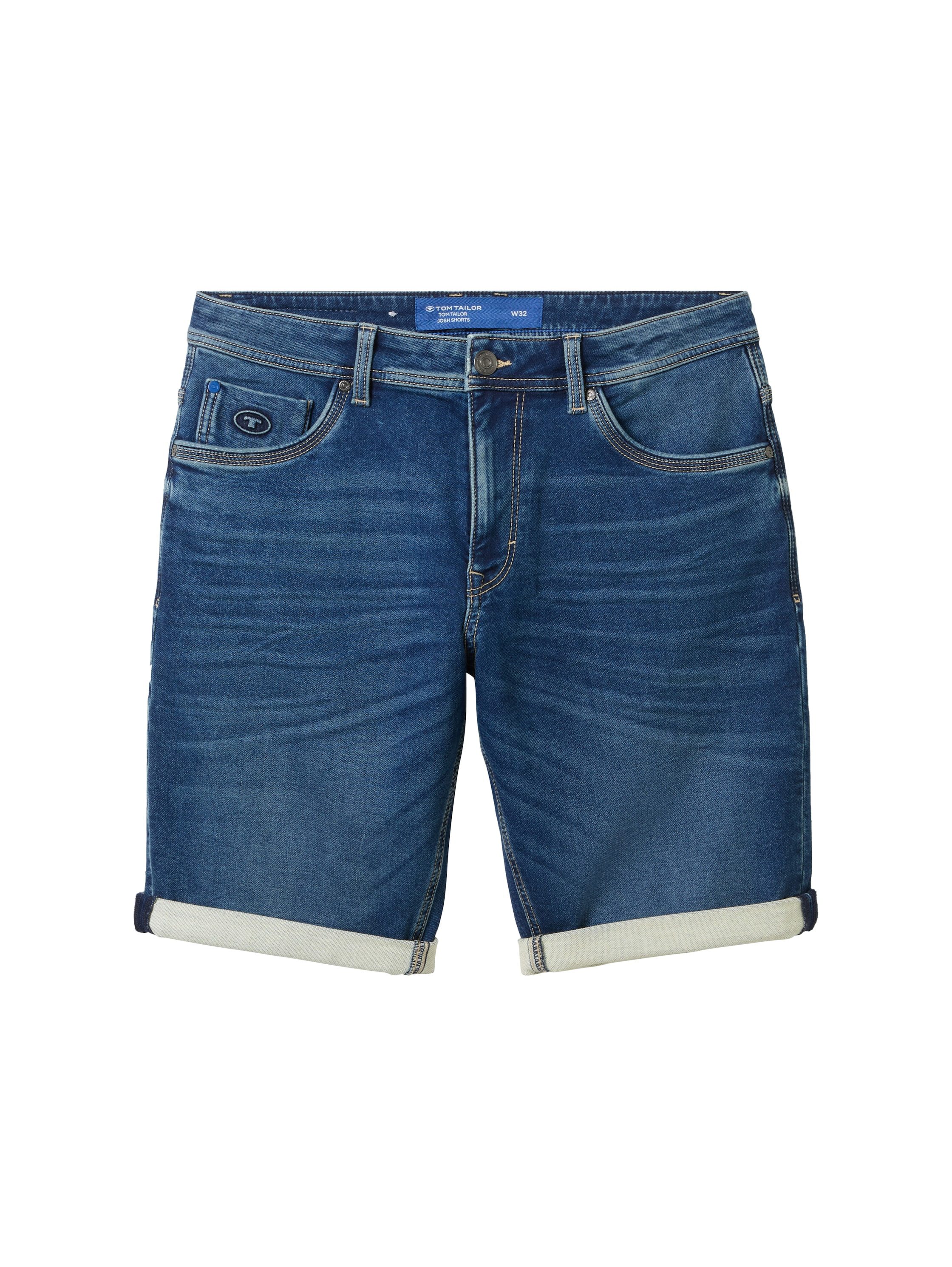 Tom Tailor Jeansbermuda Josh met merklabel