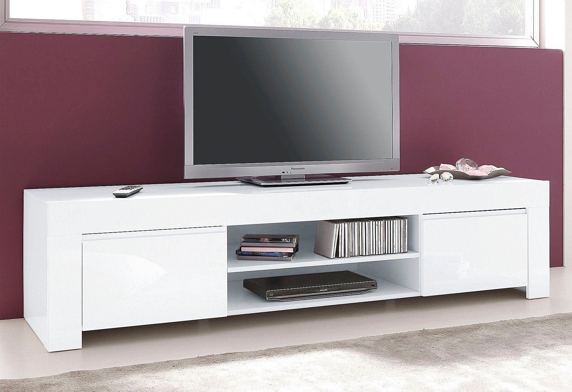 INOSIGN Tv-meubel Amalfi, TV-board Breedte 140 cm of 190 cm lowboards wit