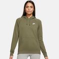 nike sportswear hoodie essential womens fleece pullover ho groen