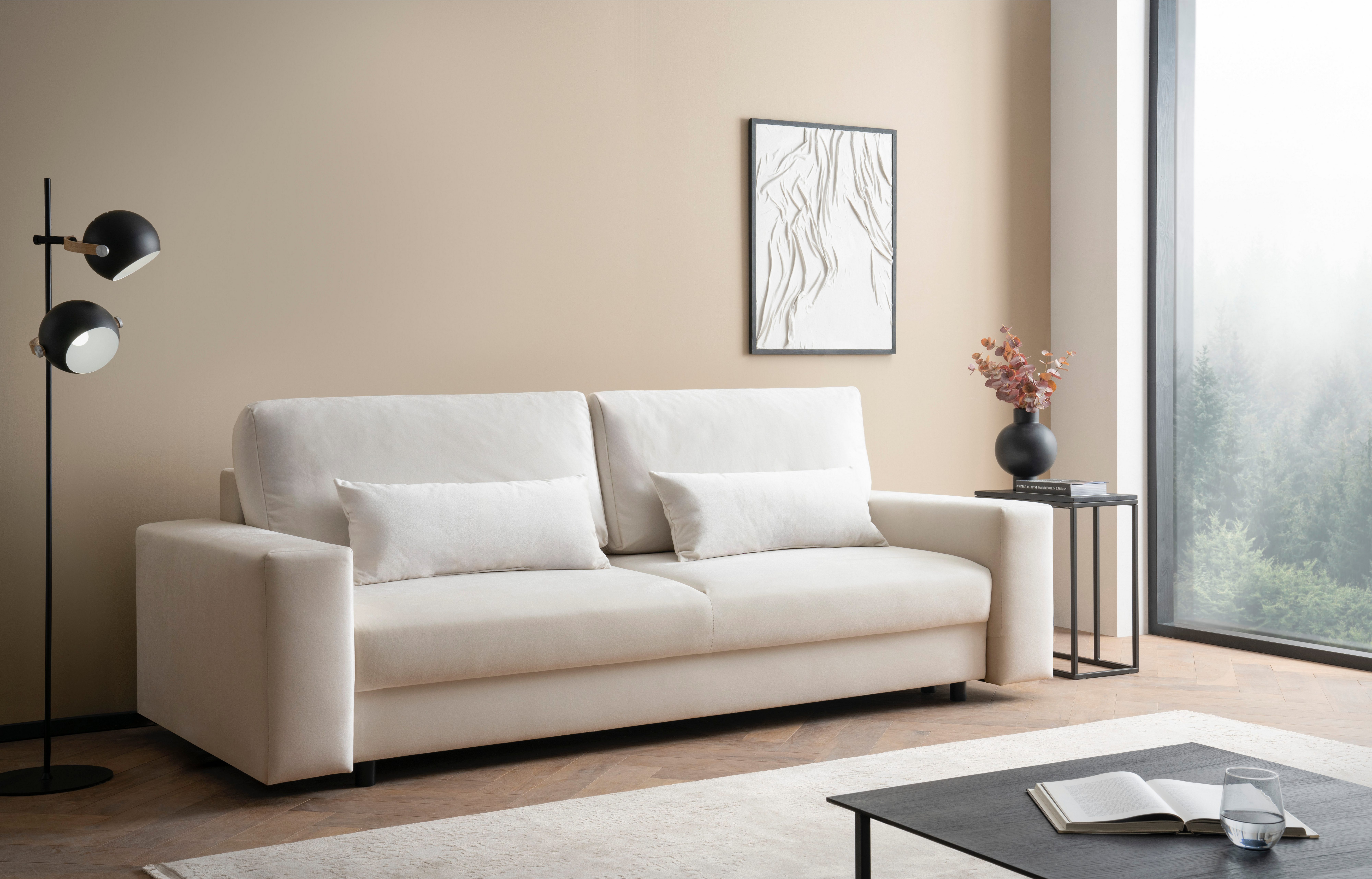 LeGer Home by Lena Gercke Slaapbank Imoga, kussen met slaapfunctie, 3-zits bank, bank met bedlade in moderne kleuren en stoffen, bedfunctie, ligoppervlak: 200x150 cm