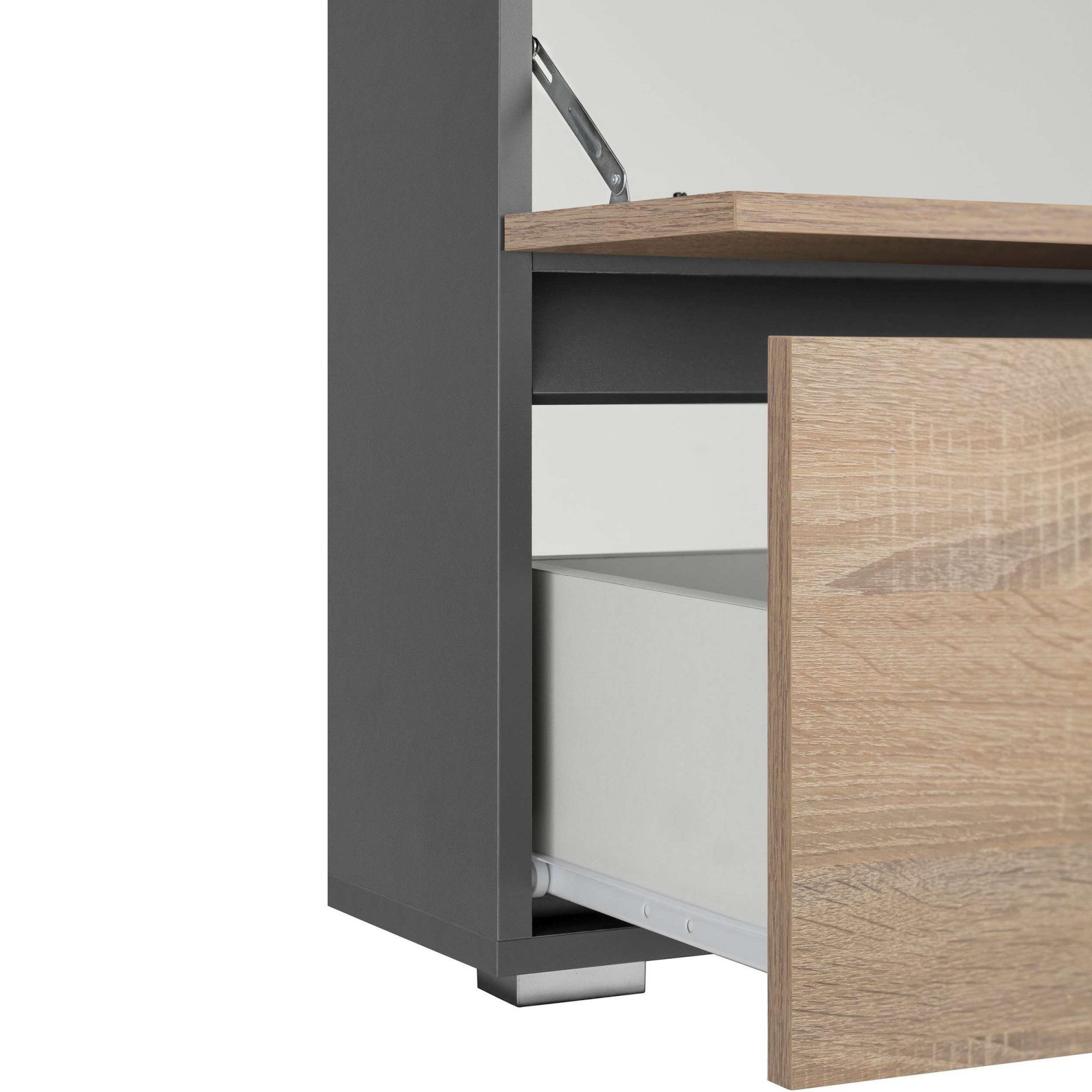 Home affaire Badmeubelset Wisla Spiegelschrank, WBU met sifonaansluiting en push-to-open, breedte 80 cm (set, 2 stuks)
