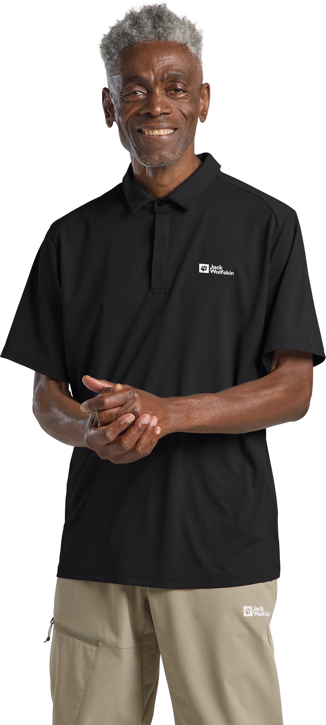 Jack Wolfskin Poloshirt DELGAMI POLO M heren t-shirts maat XL (54/56) zwart